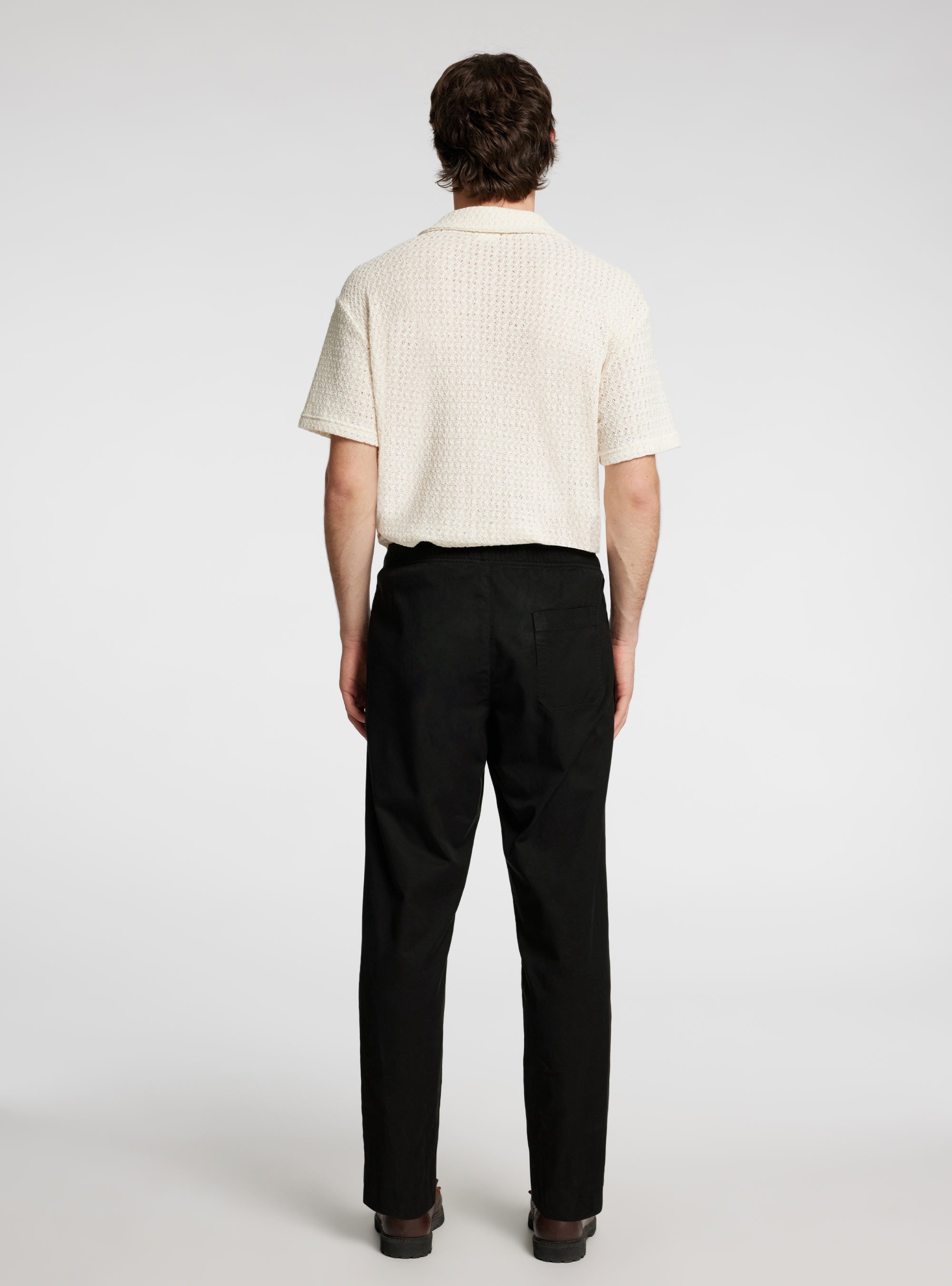 Selected 190-Reg Tape Ace Thais Summer Pants - Black