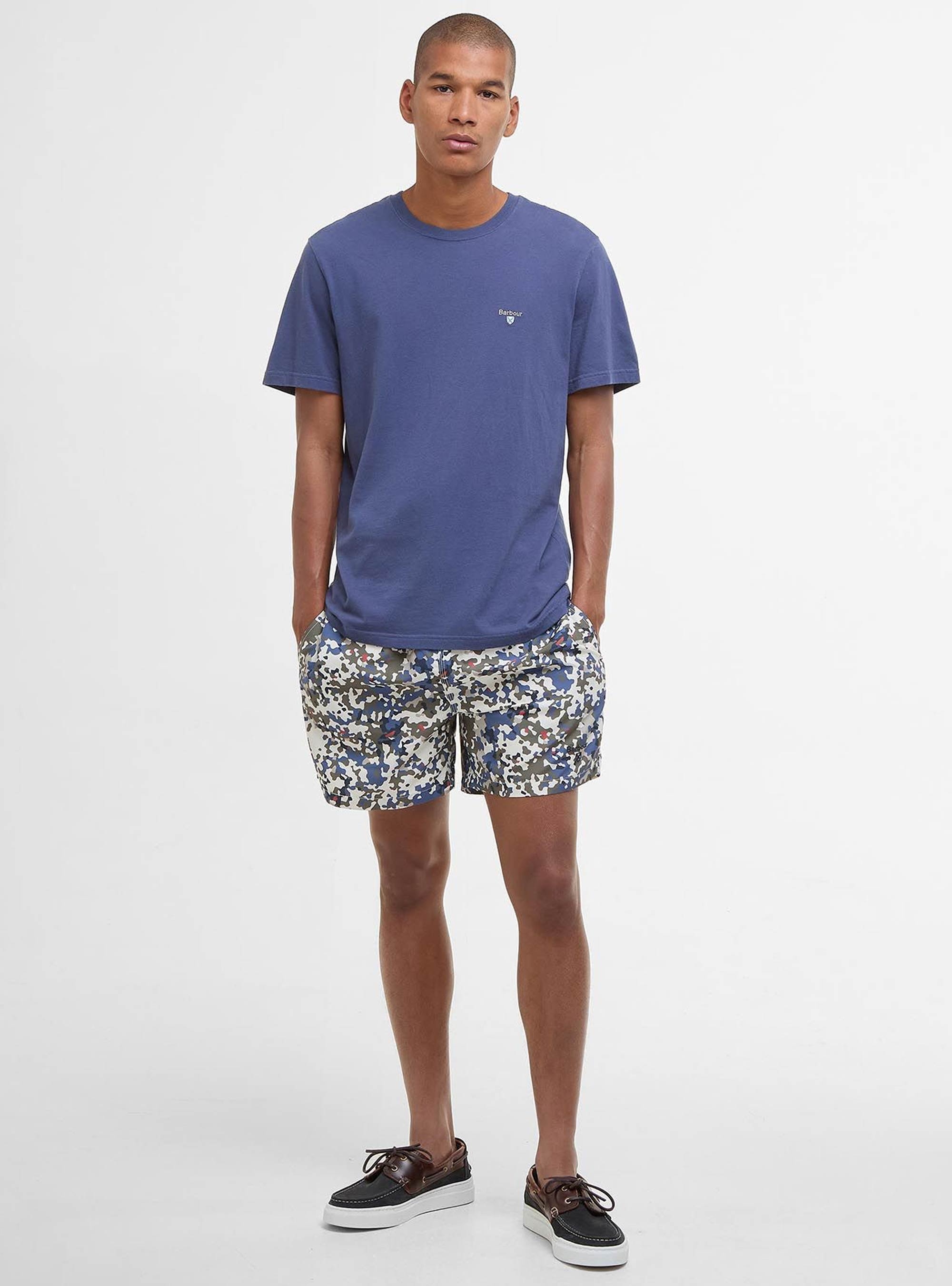 Barbour Tartan Sports T-Shirt - Sky Blue