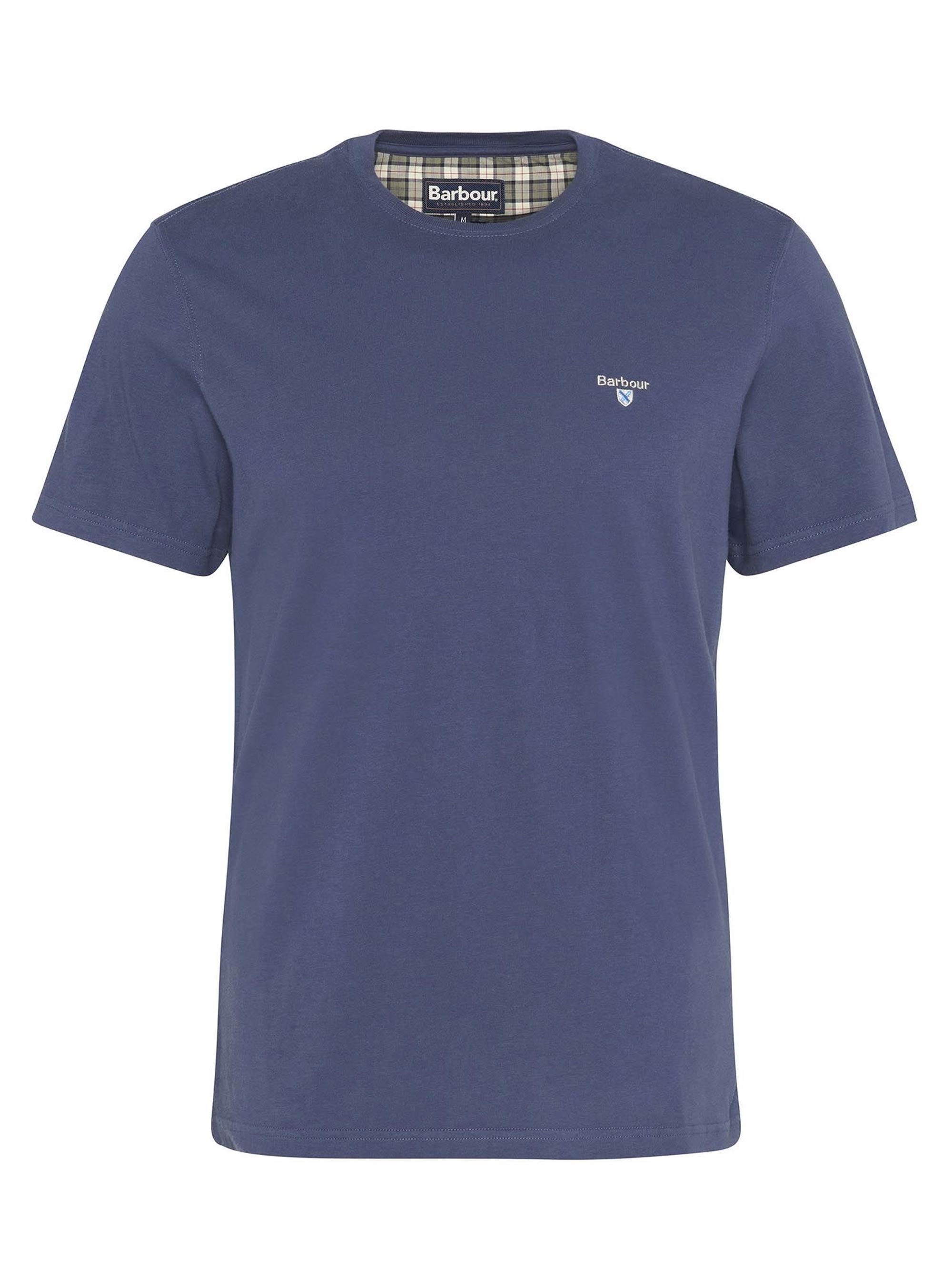 Barbour Tartan Sports T-Shirt - Sky Blue