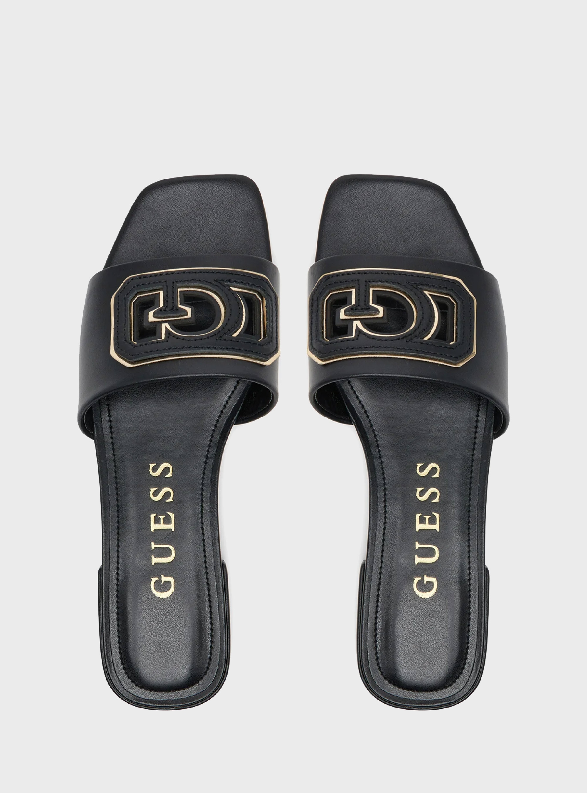 Guess Tarisha Leather Blend Sandals - Black