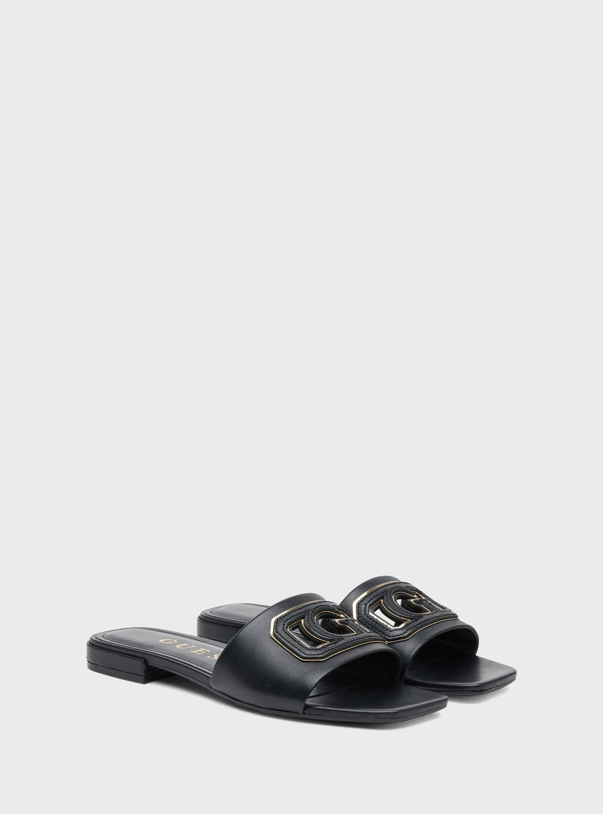 Guess Tarisha Leather Blend Sandals - Black