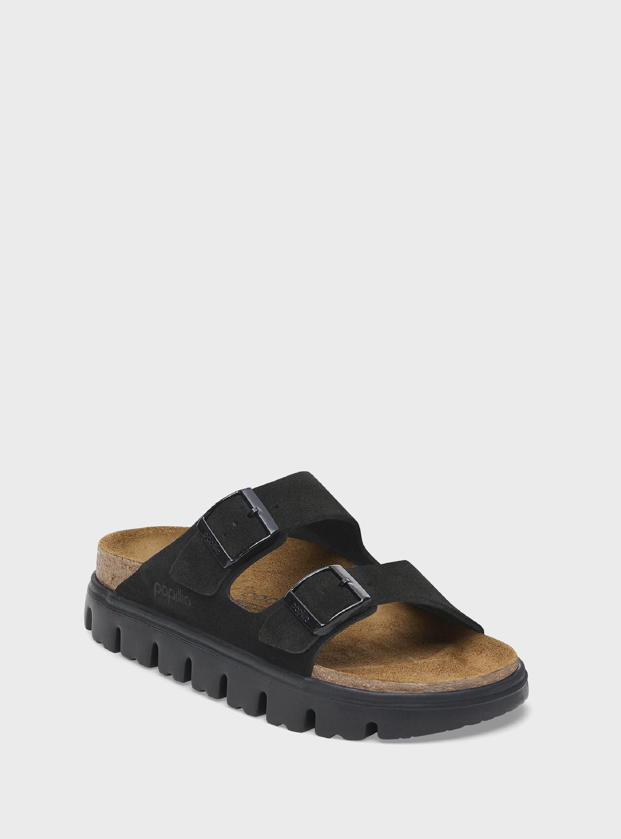 Birkenstock X Papillio Arizona Platform Suede Narrow Fit Sandals - Black