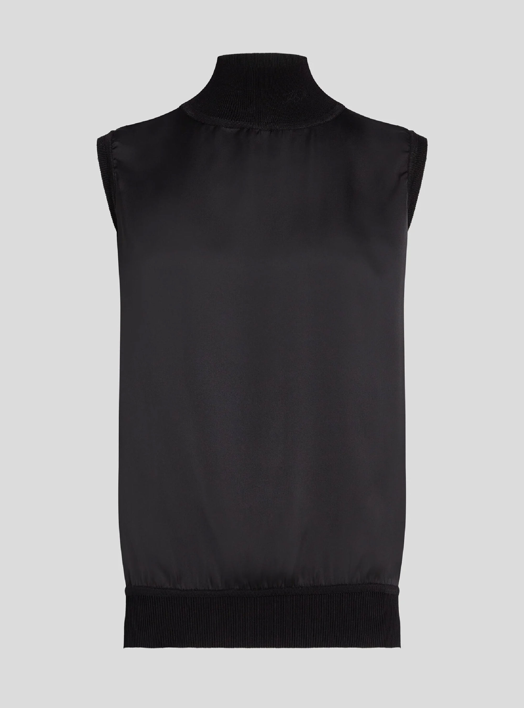Karl Lagerfeld Sleeveless Satin Top - Black