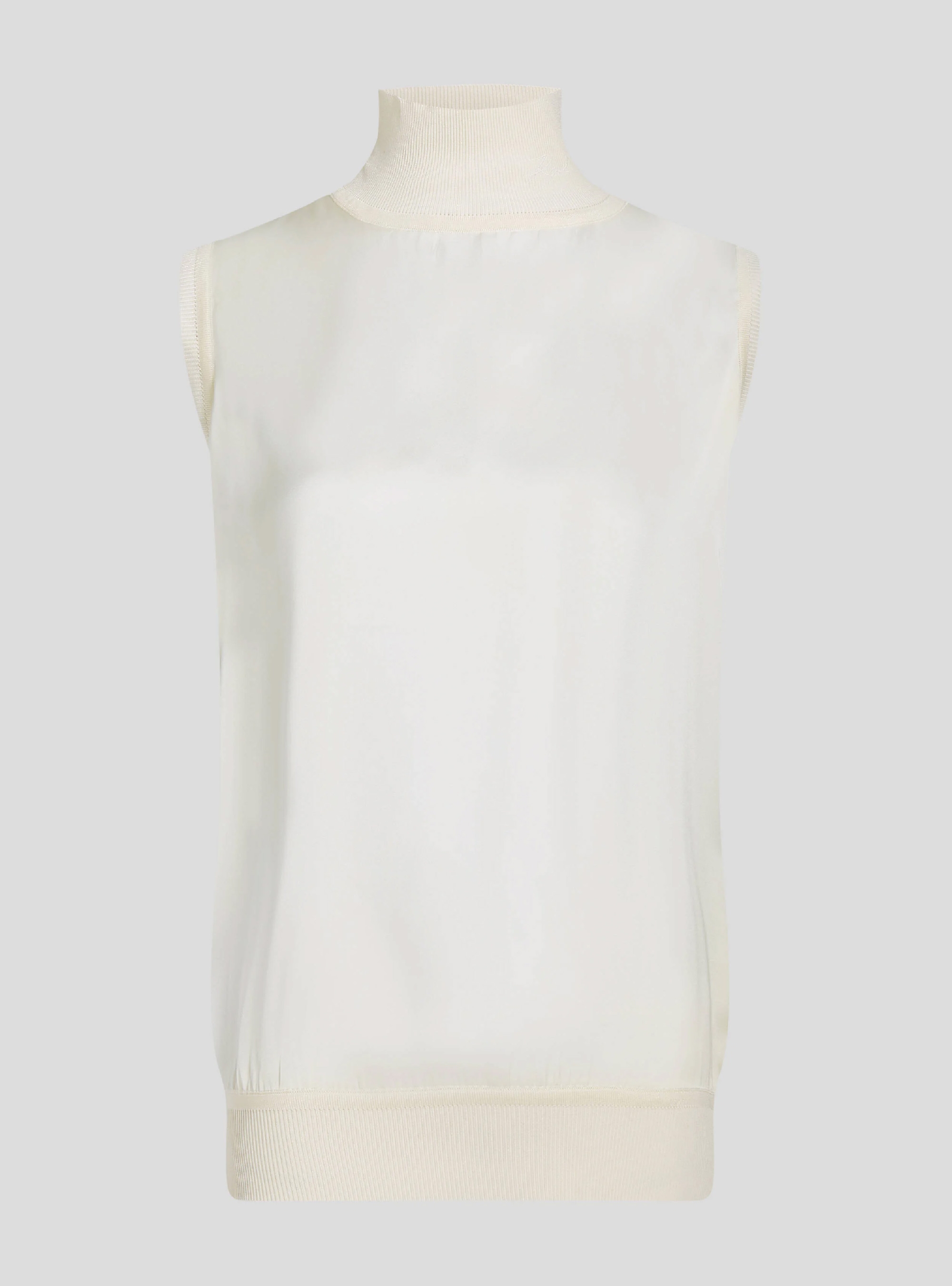 Karl Lagerfeld Sleeveless Satin Top - Cream