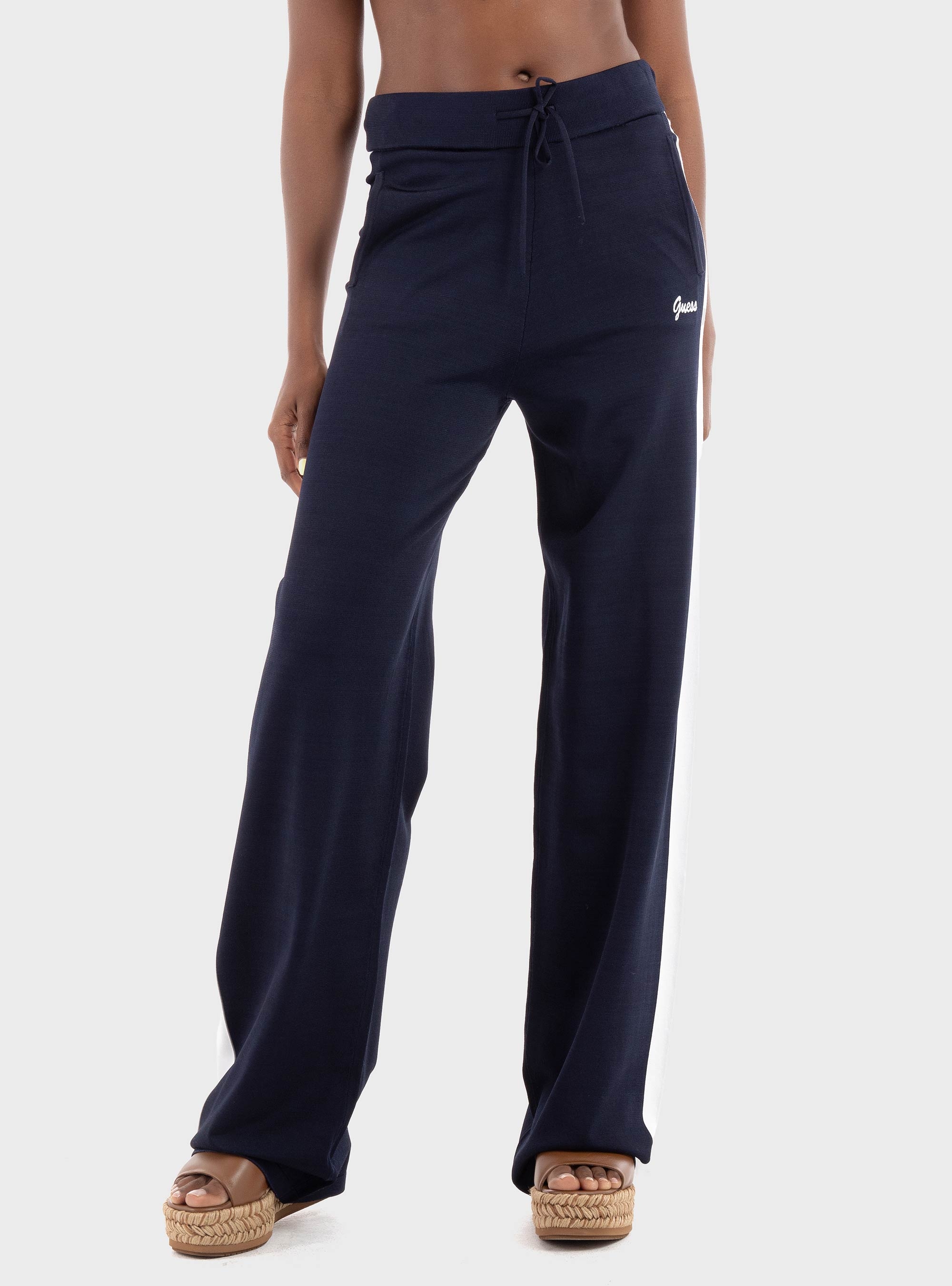 Guess Striped Sweater Pants - Dark Blue