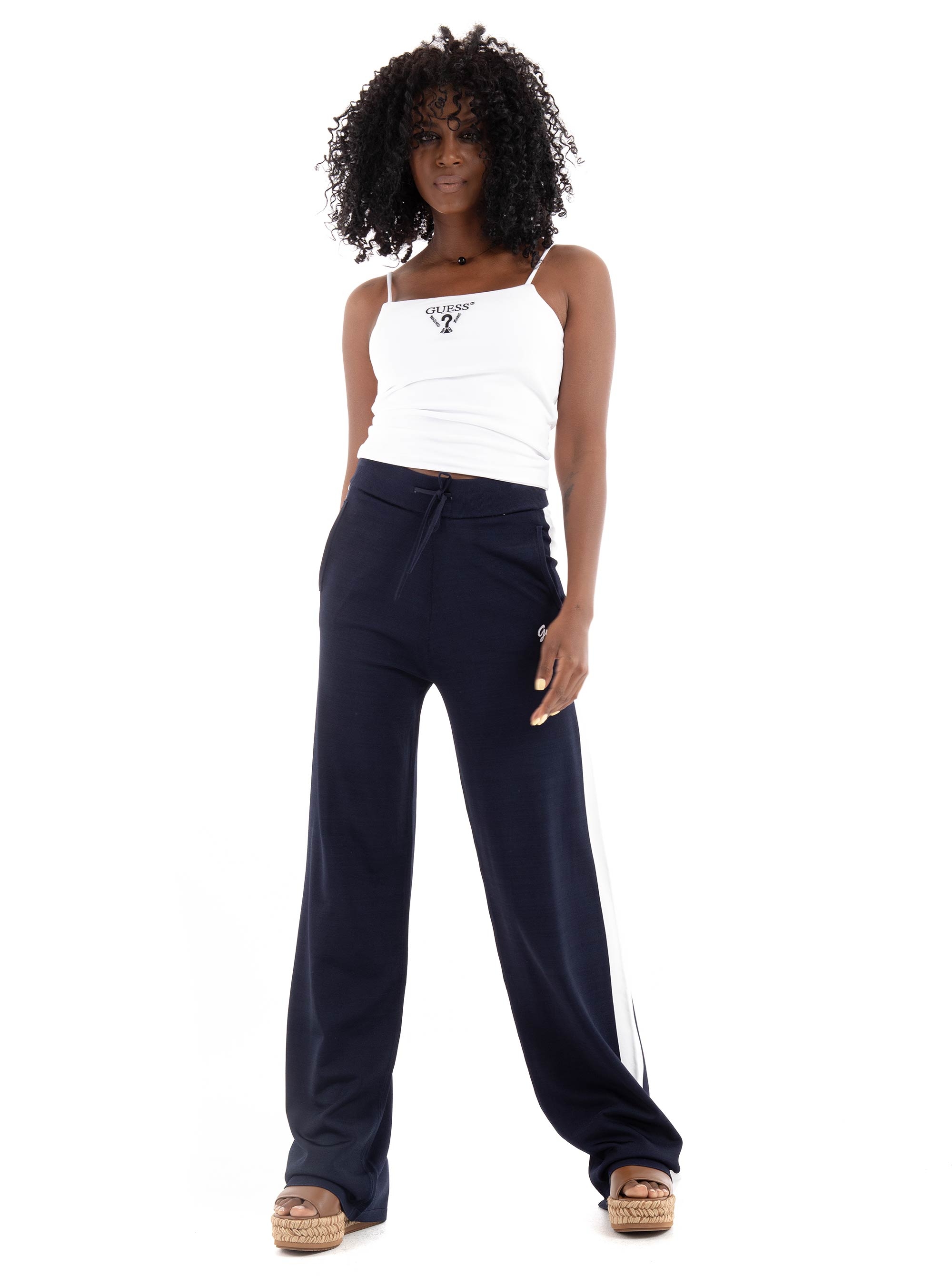 Guess Striped Sweater Pants - Dark Blue