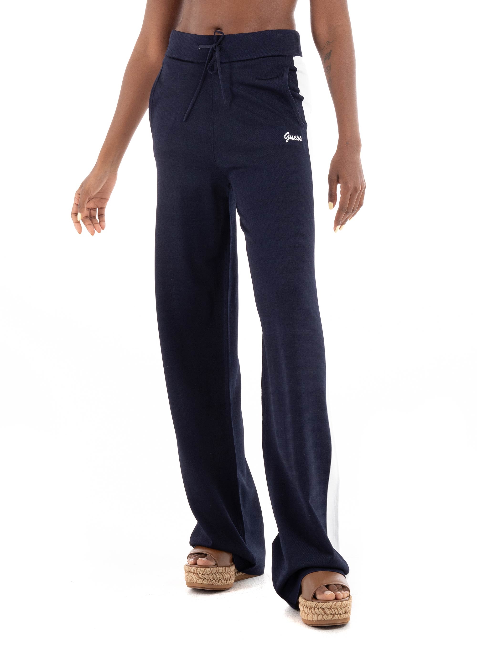 Guess Striped Sweater Pants - Dark Blue