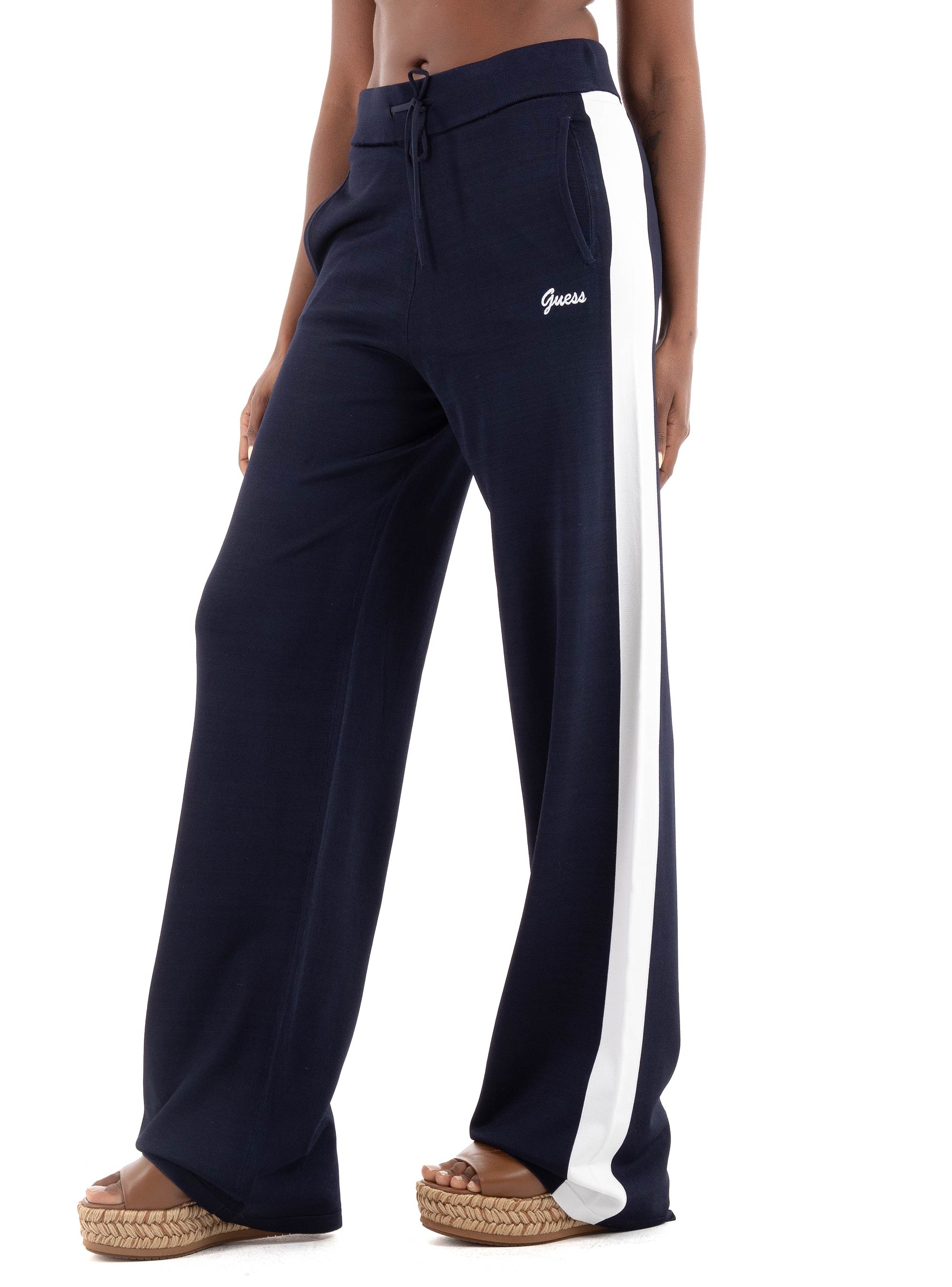 Guess Striped Sweater Pants - Dark Blue