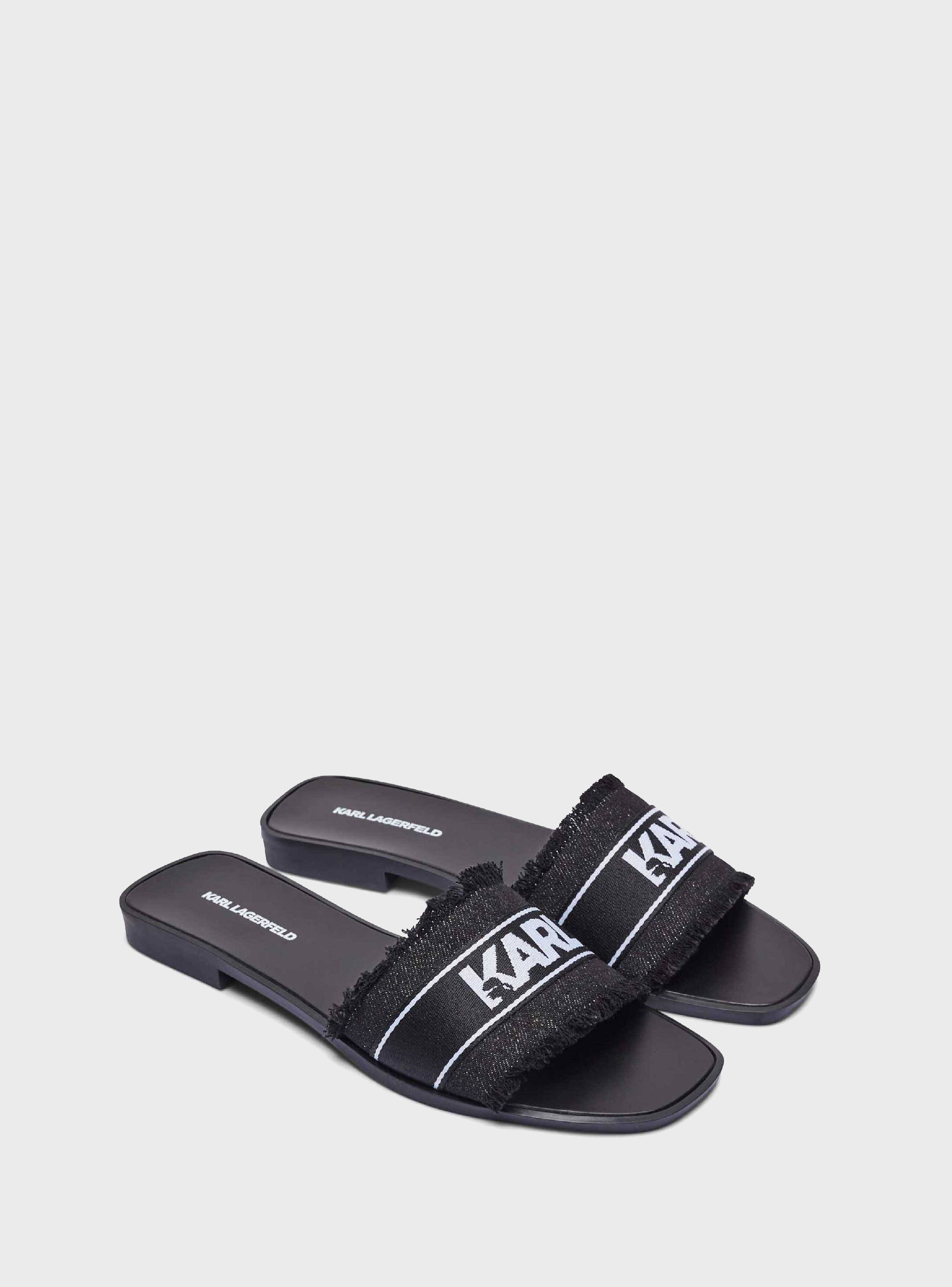 Karl Lagerfeld Skoot Ii Border Slides - Black