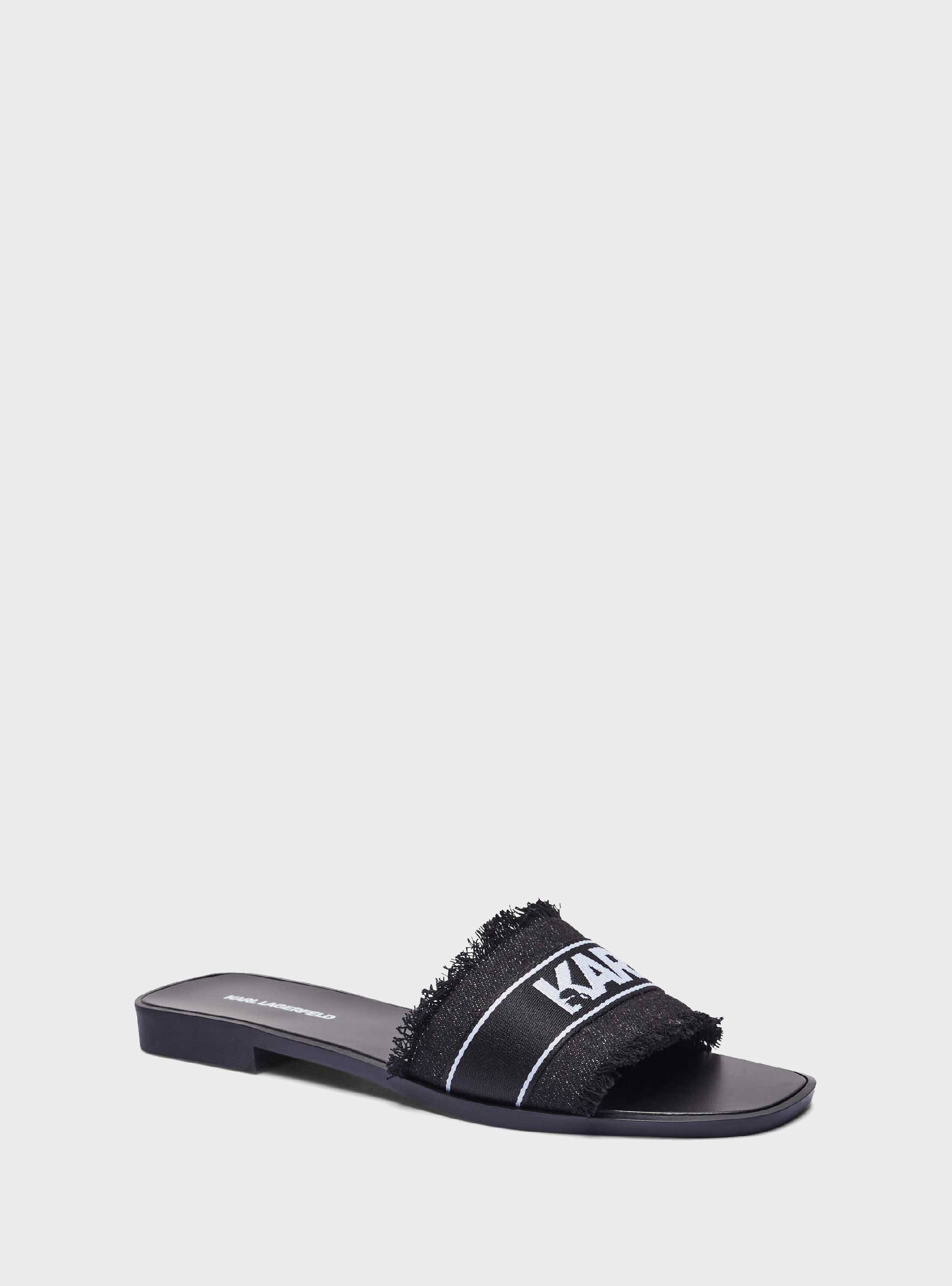 Karl Lagerfeld Skoot Ii Border Slides - Black