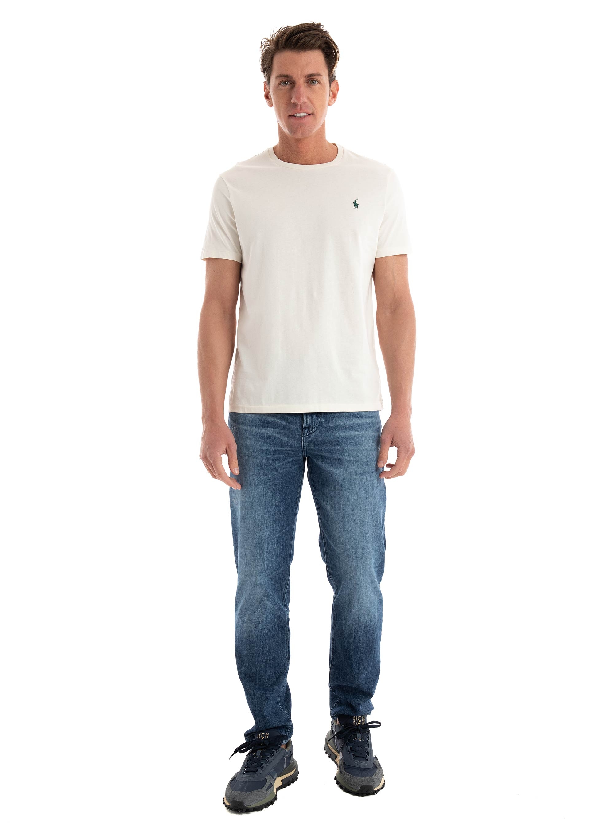 Polo Ralph Lauren Custom Slim Fit Jersey Crewneck T-Shirt - Cream