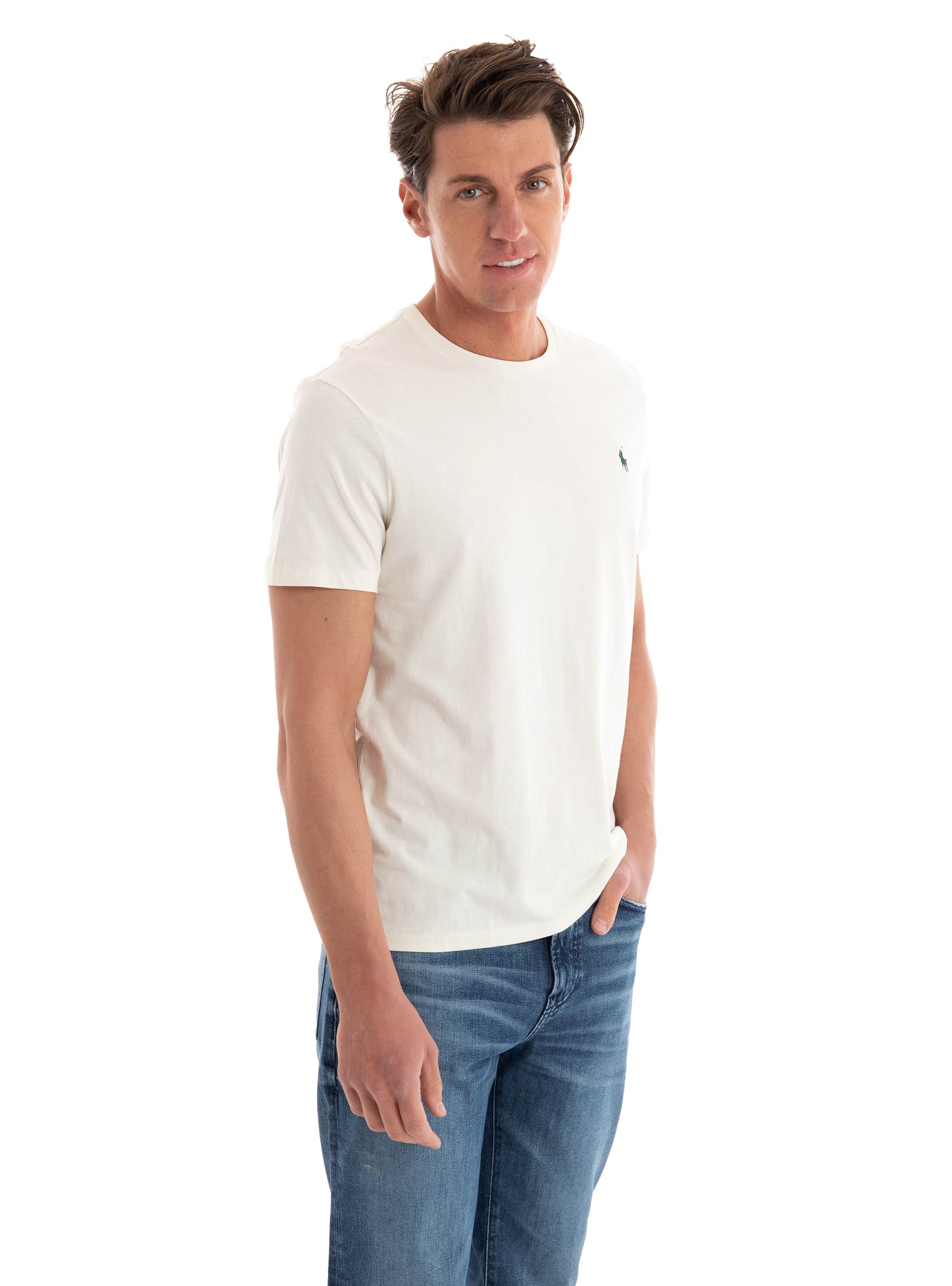 Polo Ralph Lauren Custom Slim Fit Jersey Crewneck T-Shirt - Cream