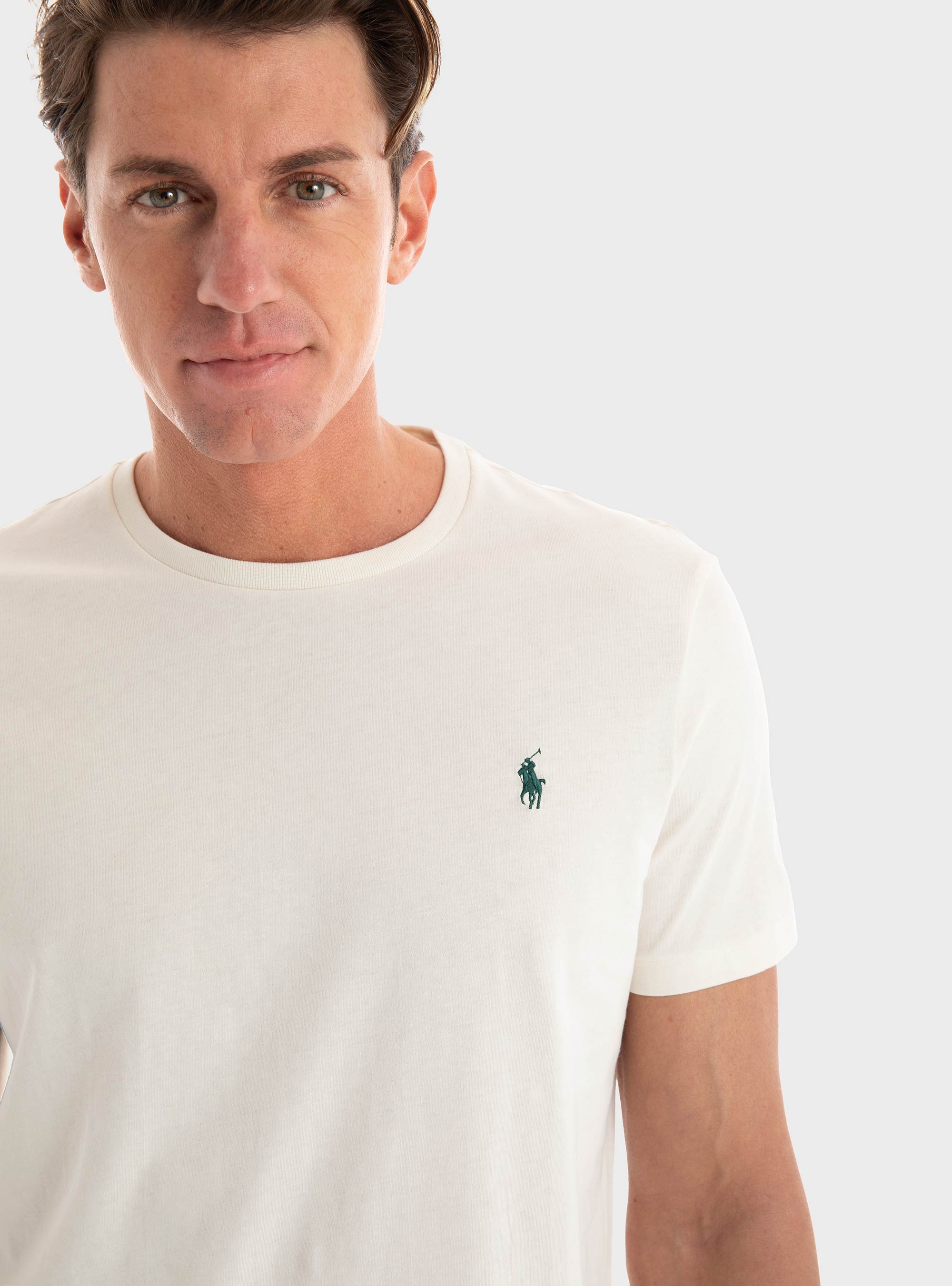 Polo Ralph Lauren Custom Slim Fit Jersey Crewneck T-Shirt - Cream