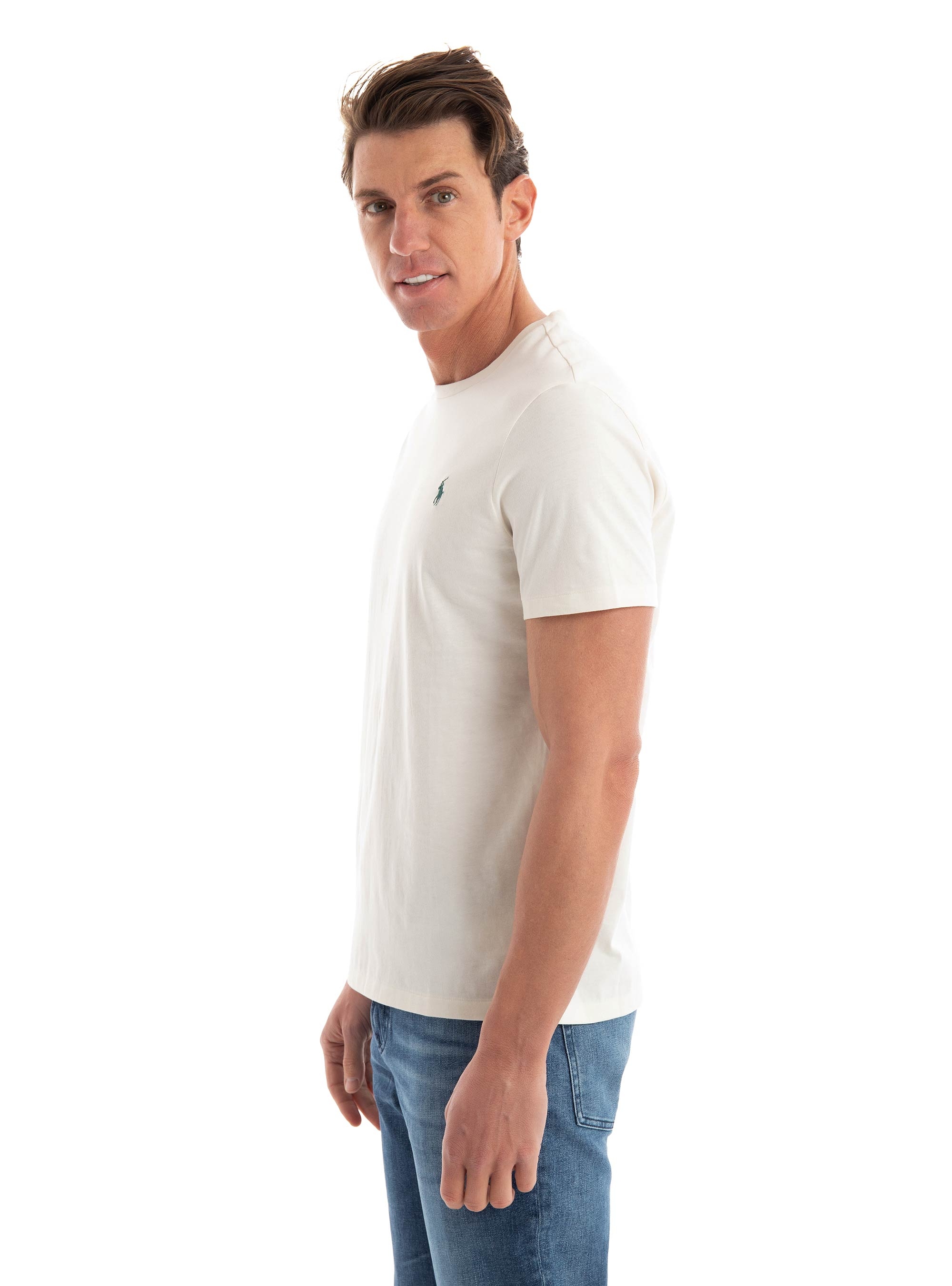 Polo Ralph Lauren Custom Slim Fit Jersey Crewneck T-Shirt - Cream