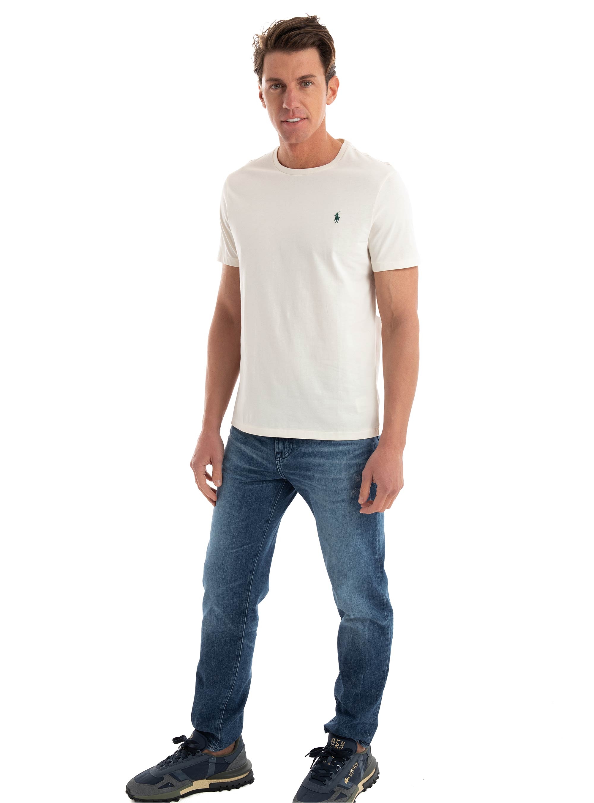 Polo Ralph Lauren Custom Slim Fit Jersey Crewneck T-Shirt - Cream