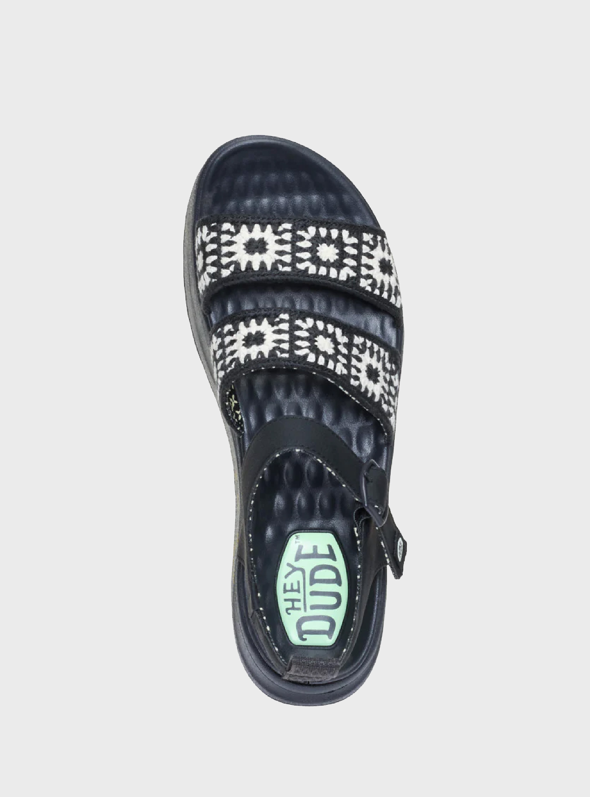 Hey Dude Delray Buckle Cottage Crochet Sandals - Black