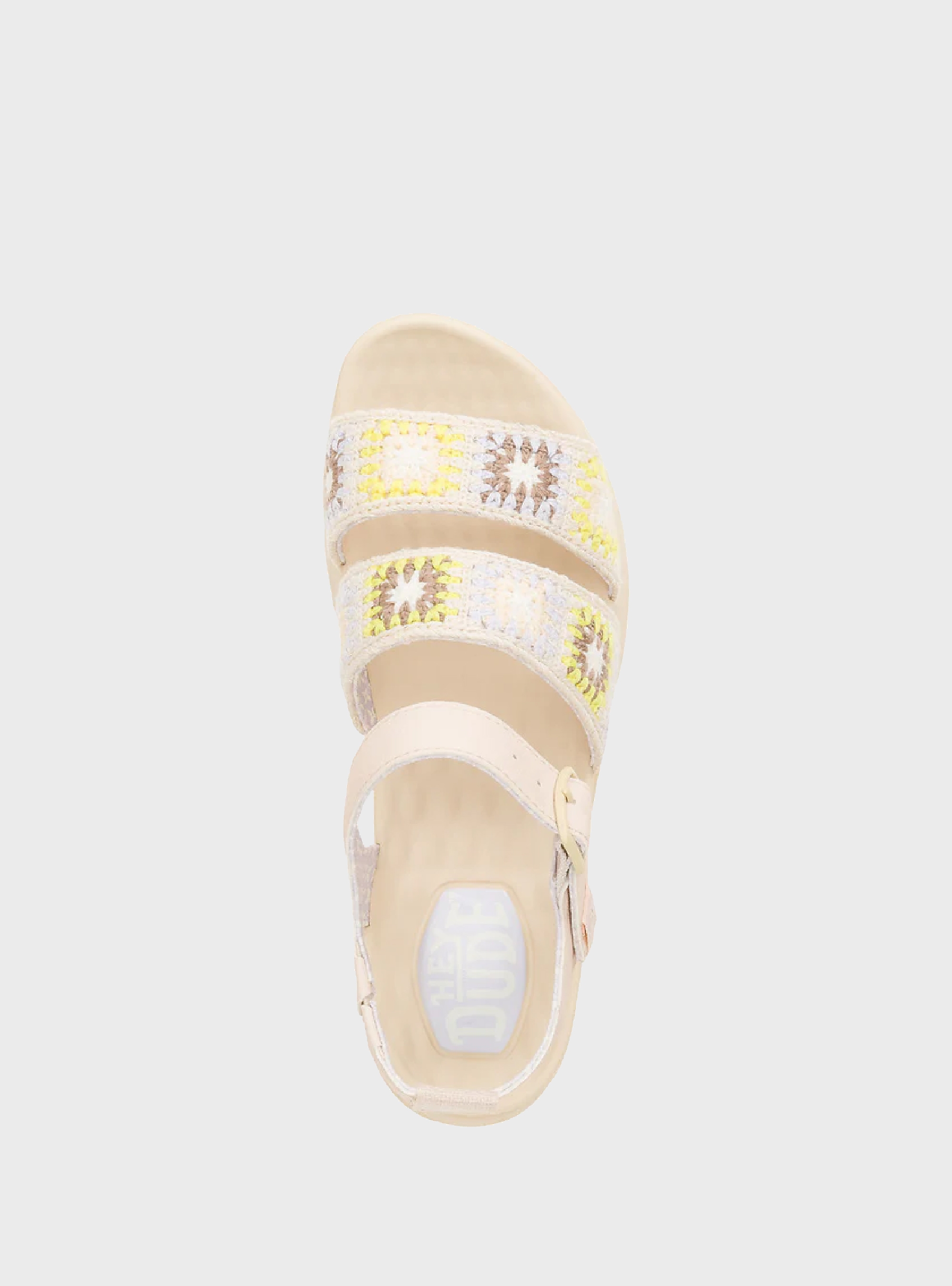 Hey Dude Delray Buckle Cottage Crochet Sandals - Ecru