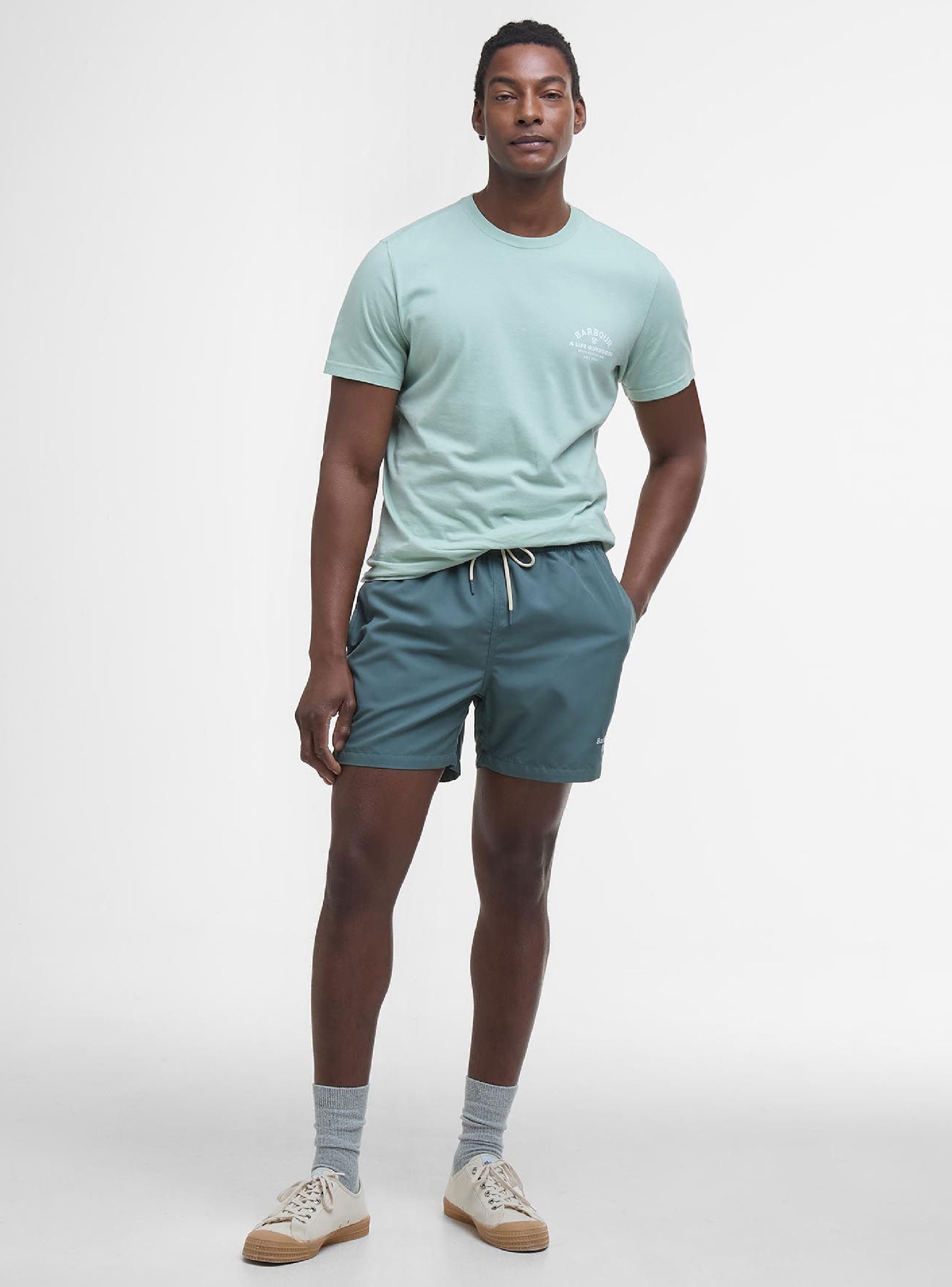 Barbour Cranmer Logo T-Shirt - Light Aquamarine