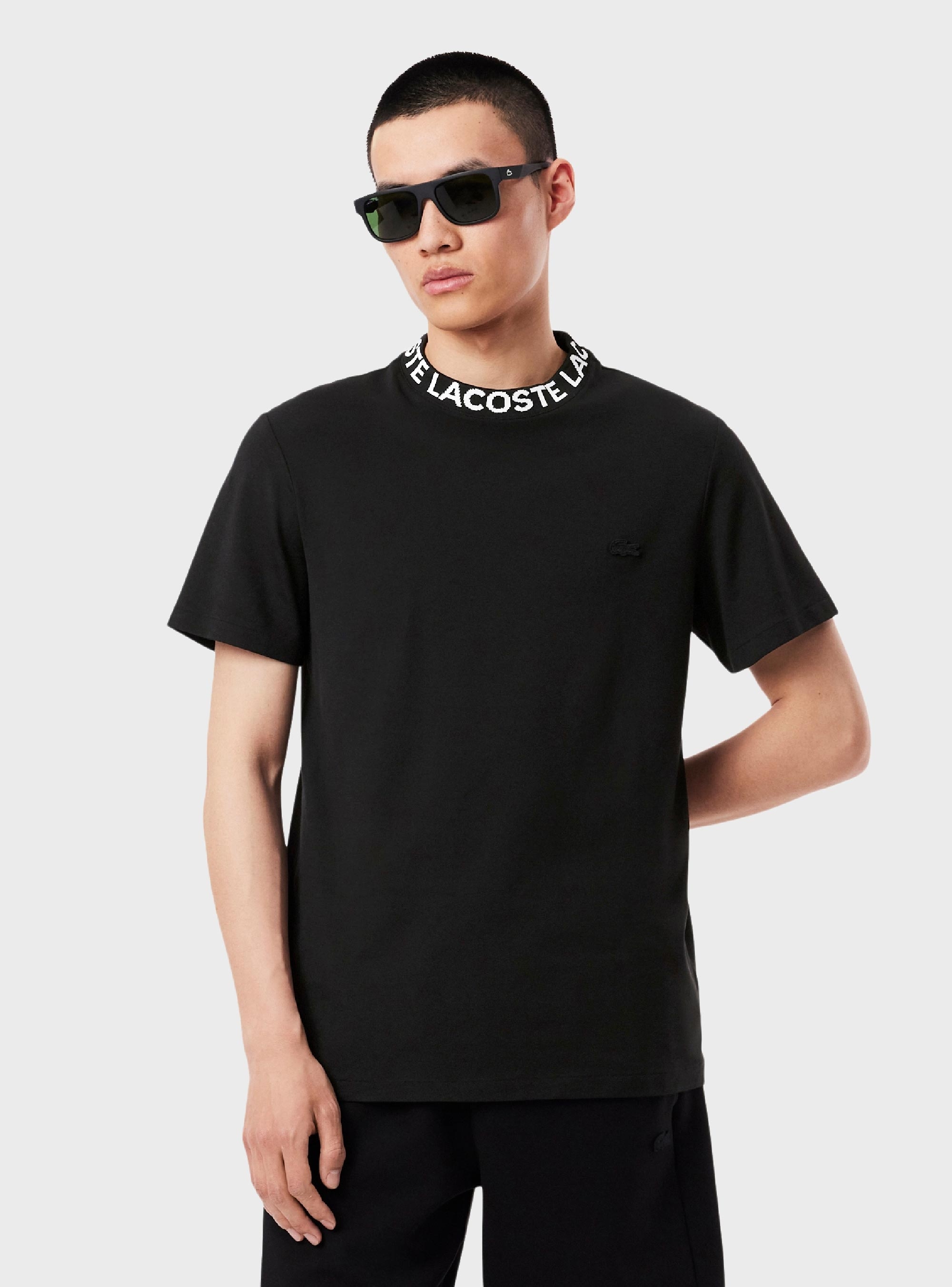 Lacoste Branded Piqué T-Shirt - Black