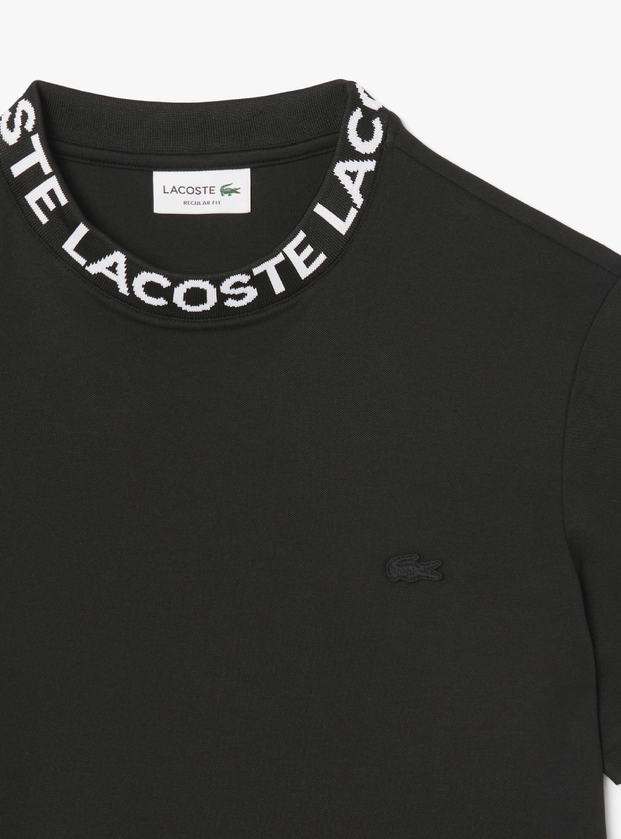 Lacoste Branded Piqué T-Shirt - Black