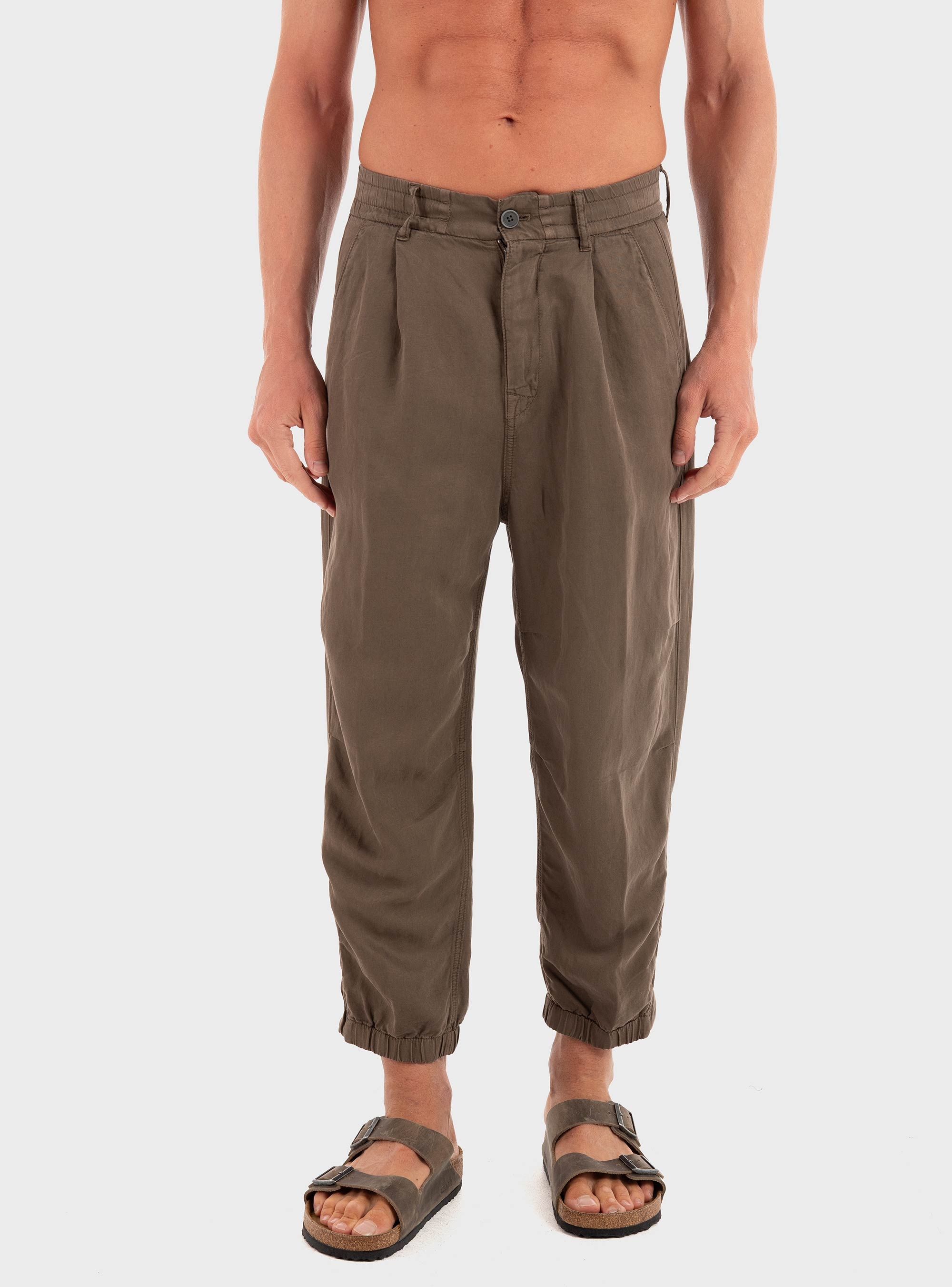 Drykorn Ligor Utility Linen Blend Trousers - Olive 