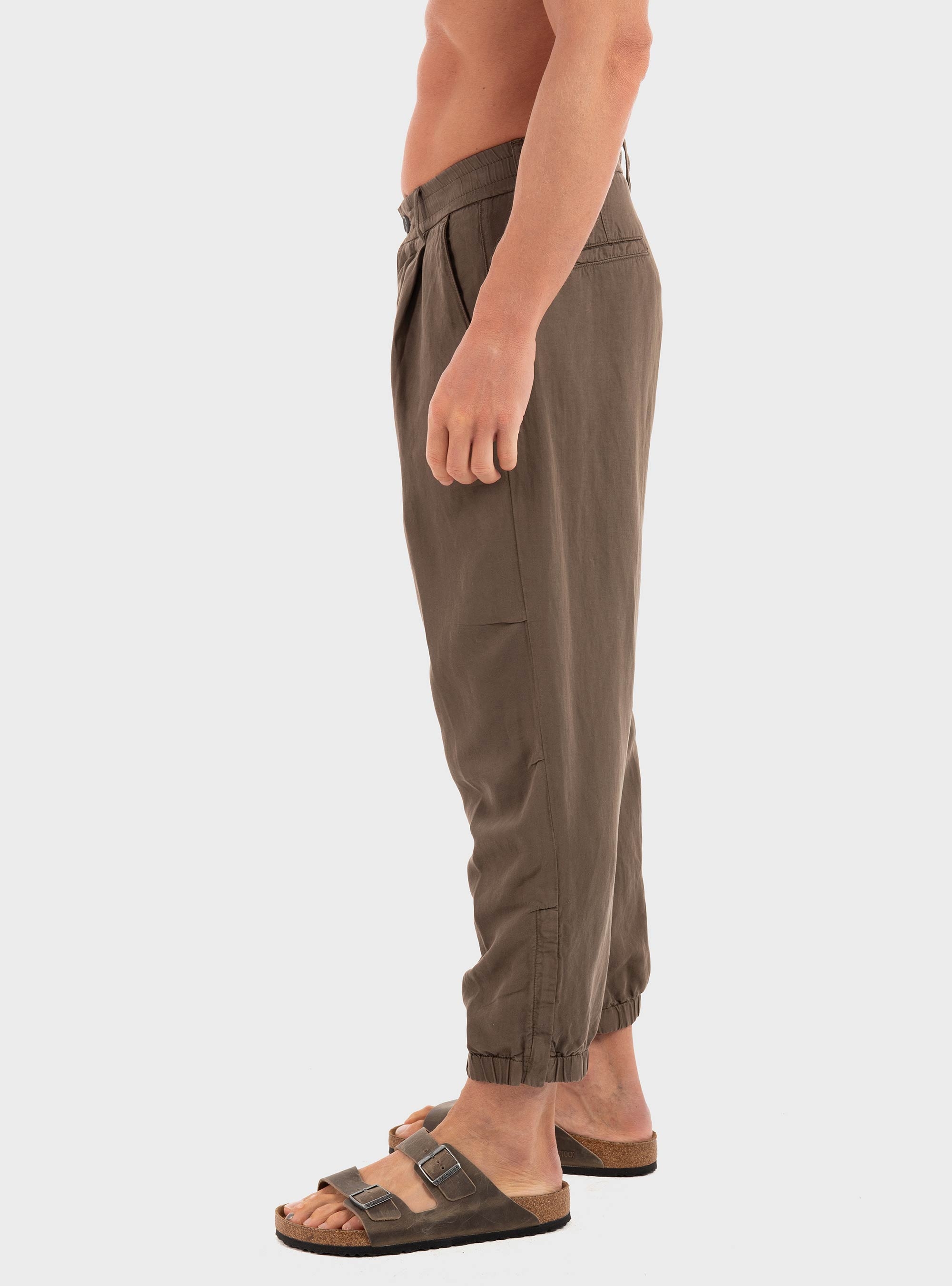 Drykorn Ligor Utility Linen Blend Trousers - Olive 