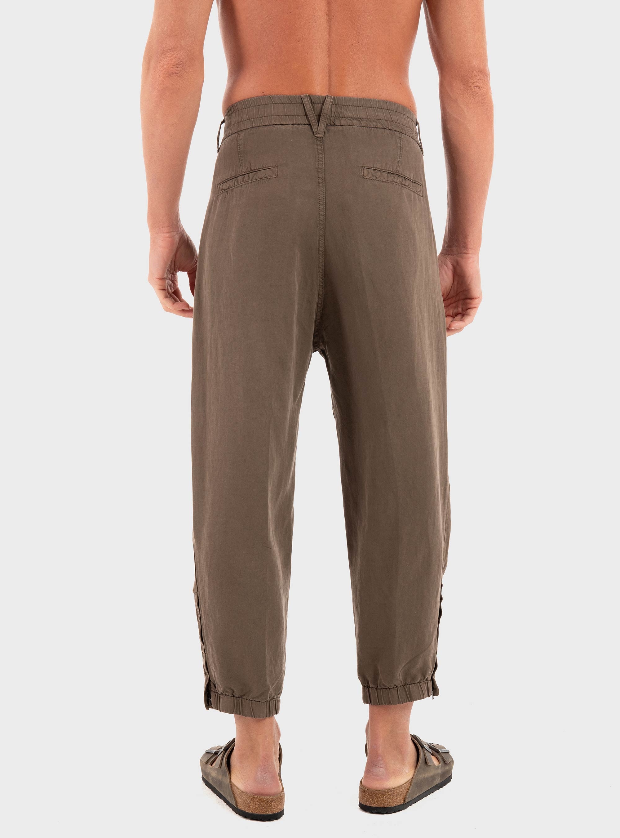 Drykorn Ligor Utility Linen Blend Trousers - Olive 