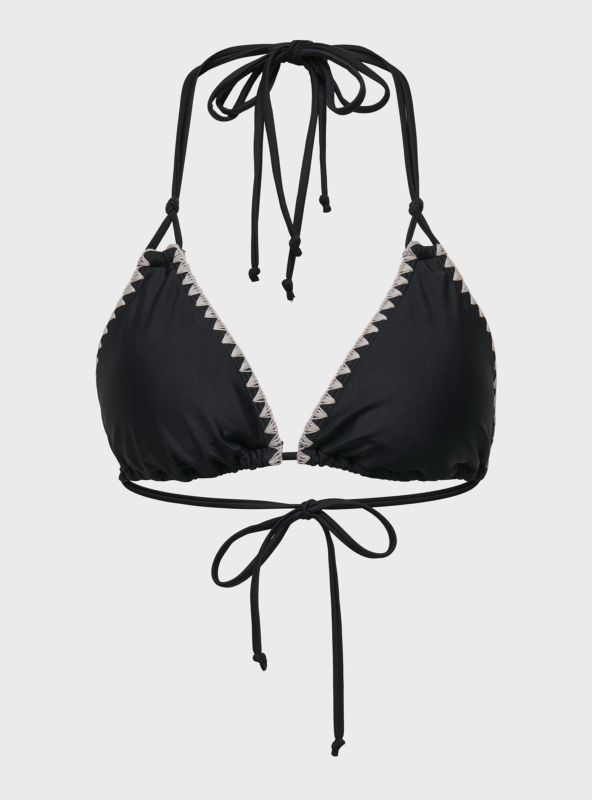 Only Tricia Bohemian Bikini Top - Black