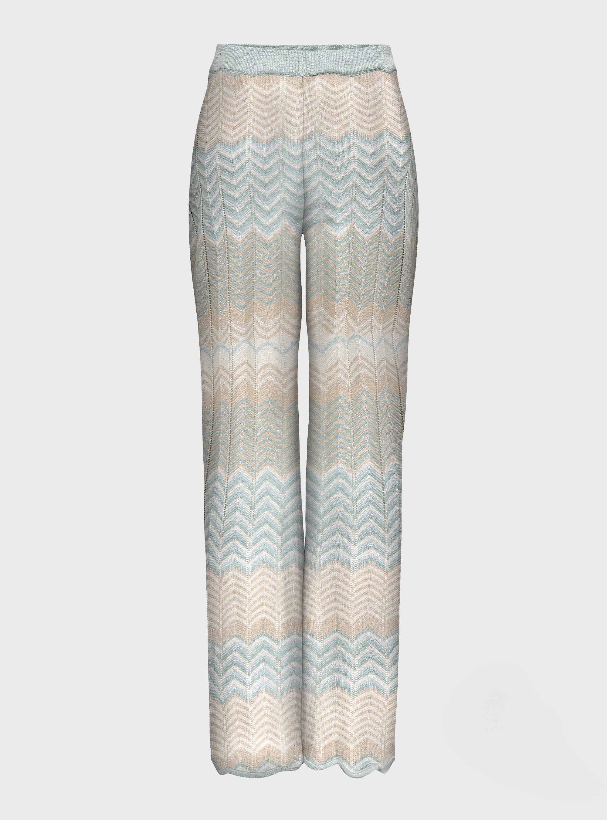 Only Alvira Mid Waist Glitter Pants - Light Blue