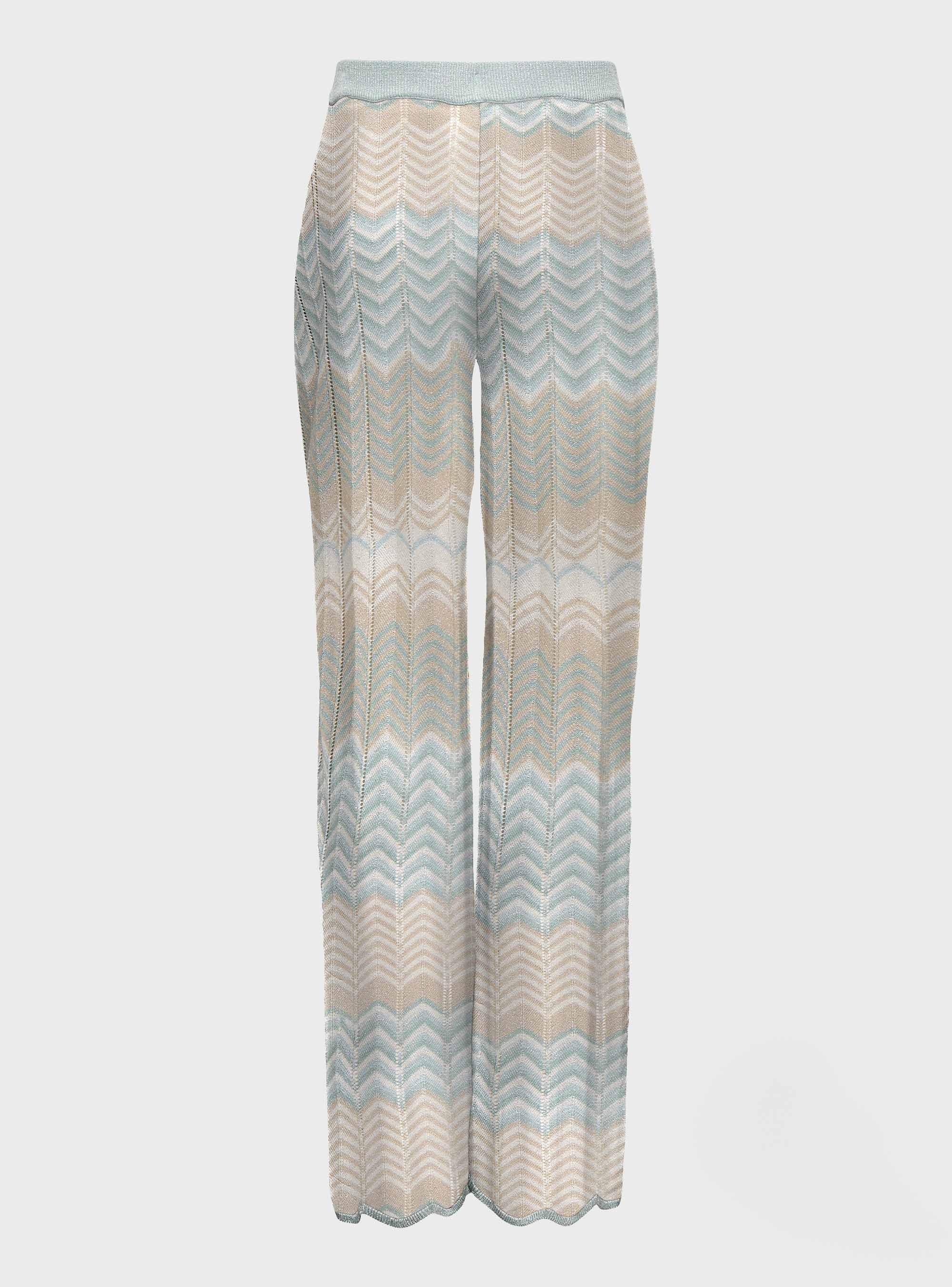 Only Alvira Mid Waist Glitter Pants - Light Blue
