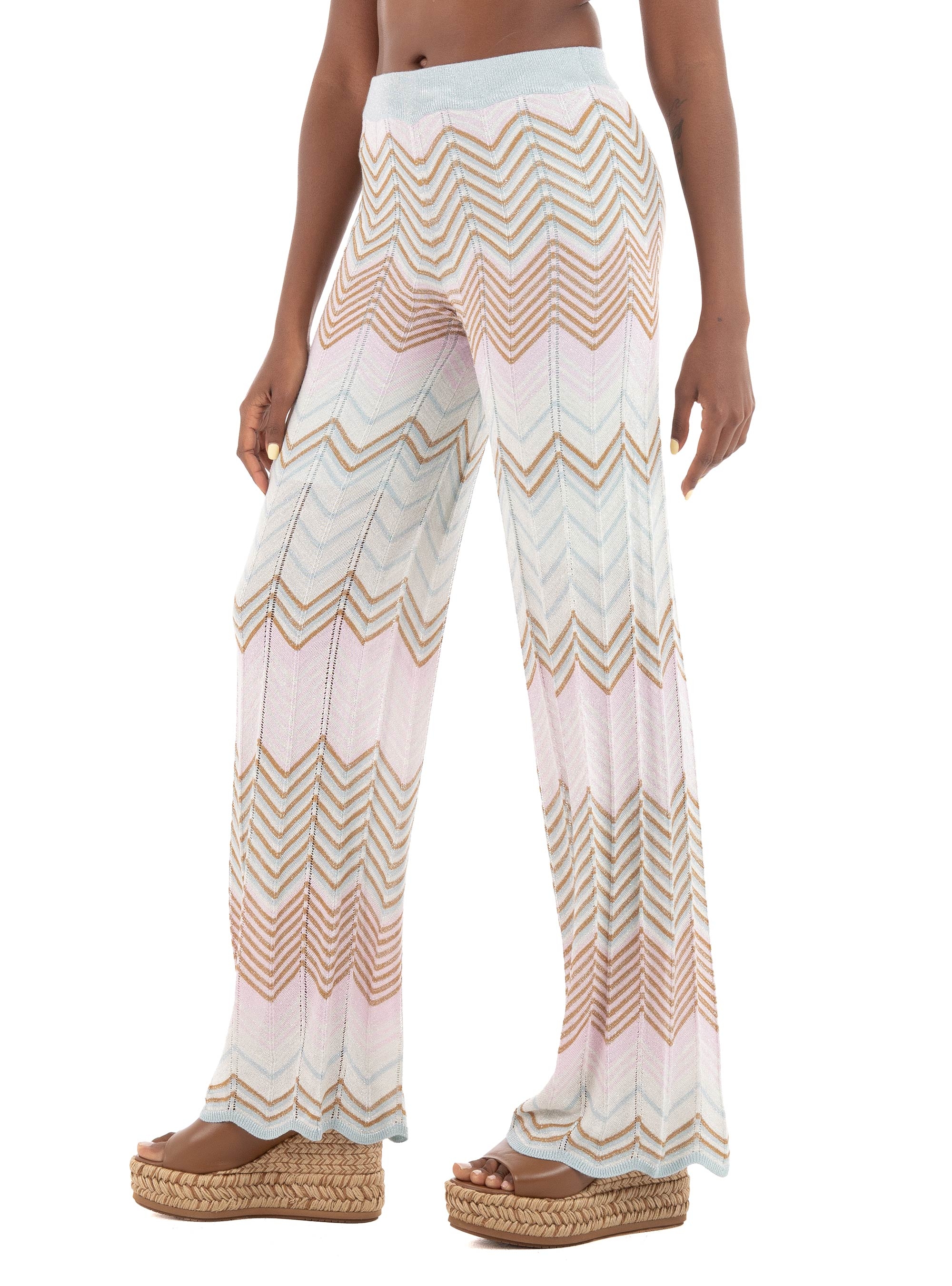 Only Alvira Mid Waist Glitter Pants - Pale Pink