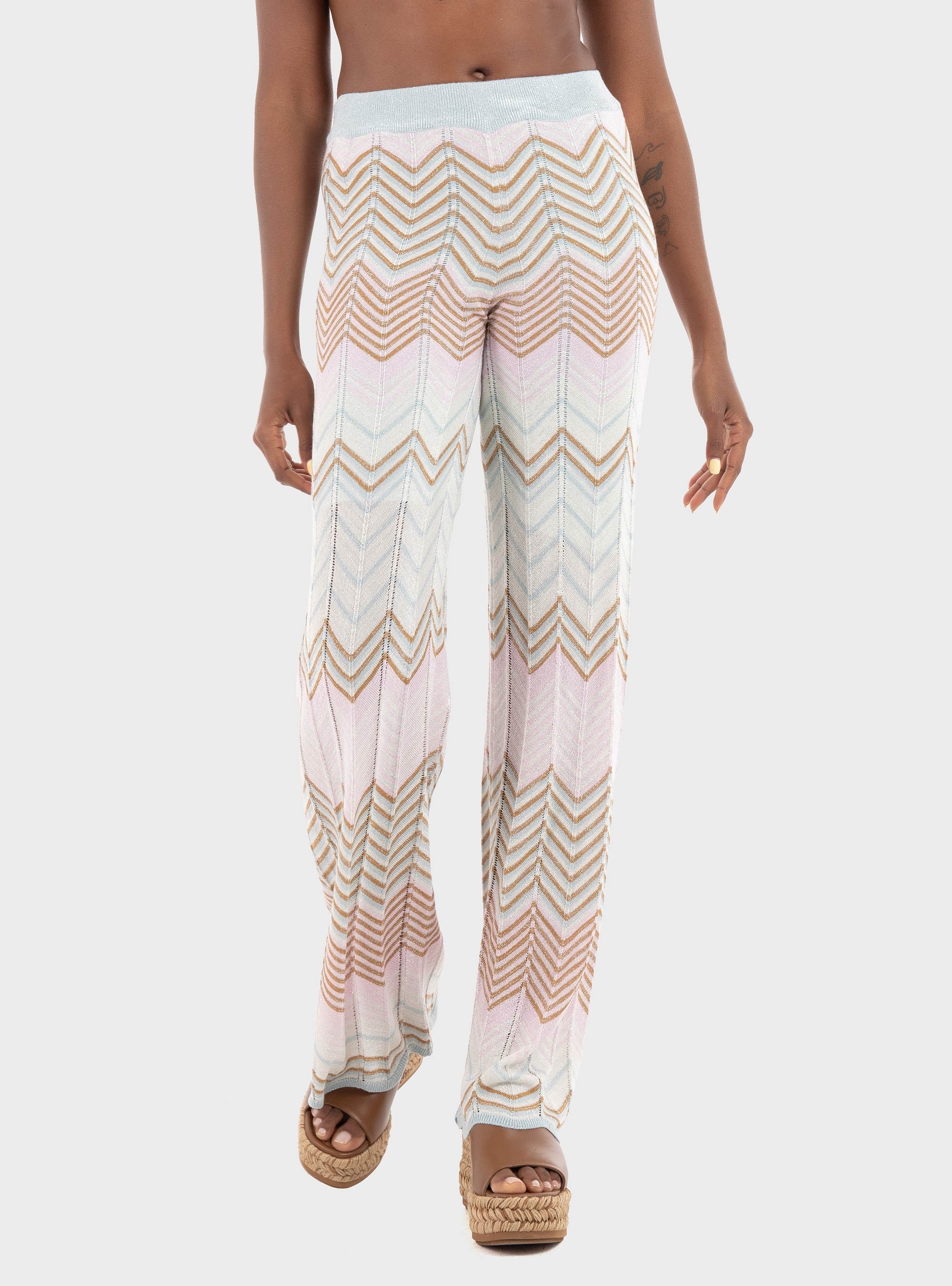Only Alvira Mid Waist Glitter Pants - Pale Pink