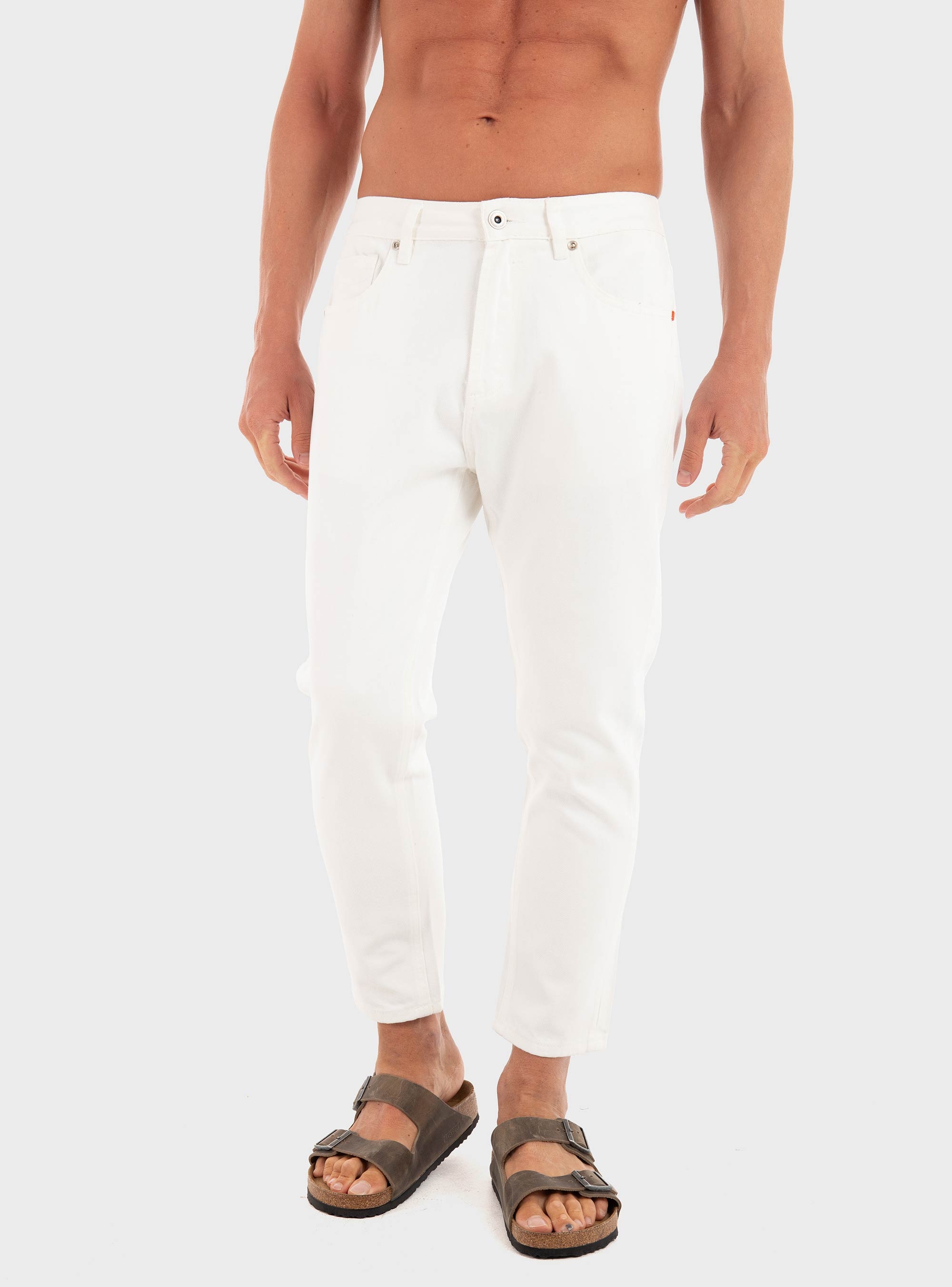 Gianni Lupo Tapered Fit Jeans - White