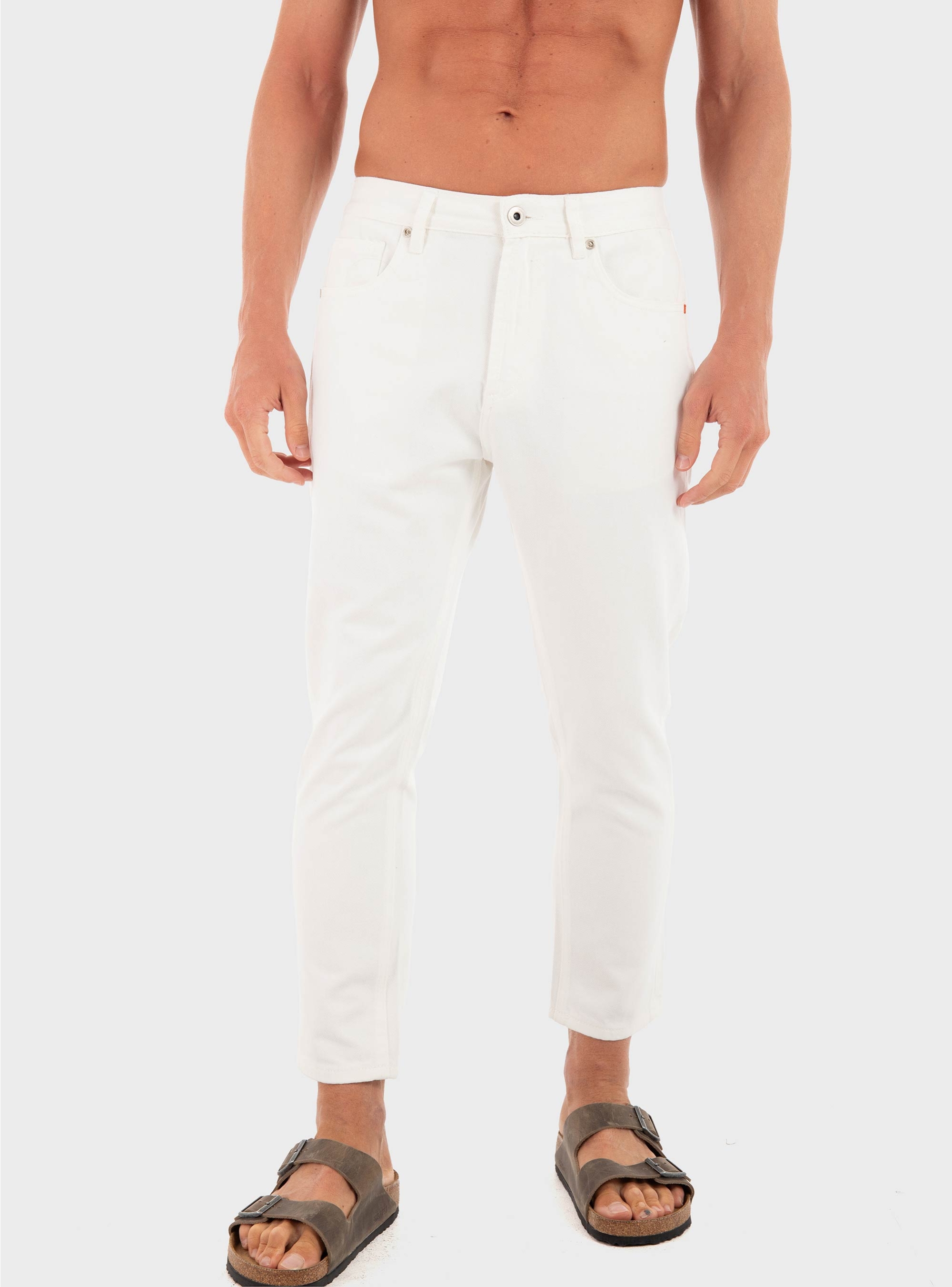 Gianni Lupo Tapered Fit Jeans - White