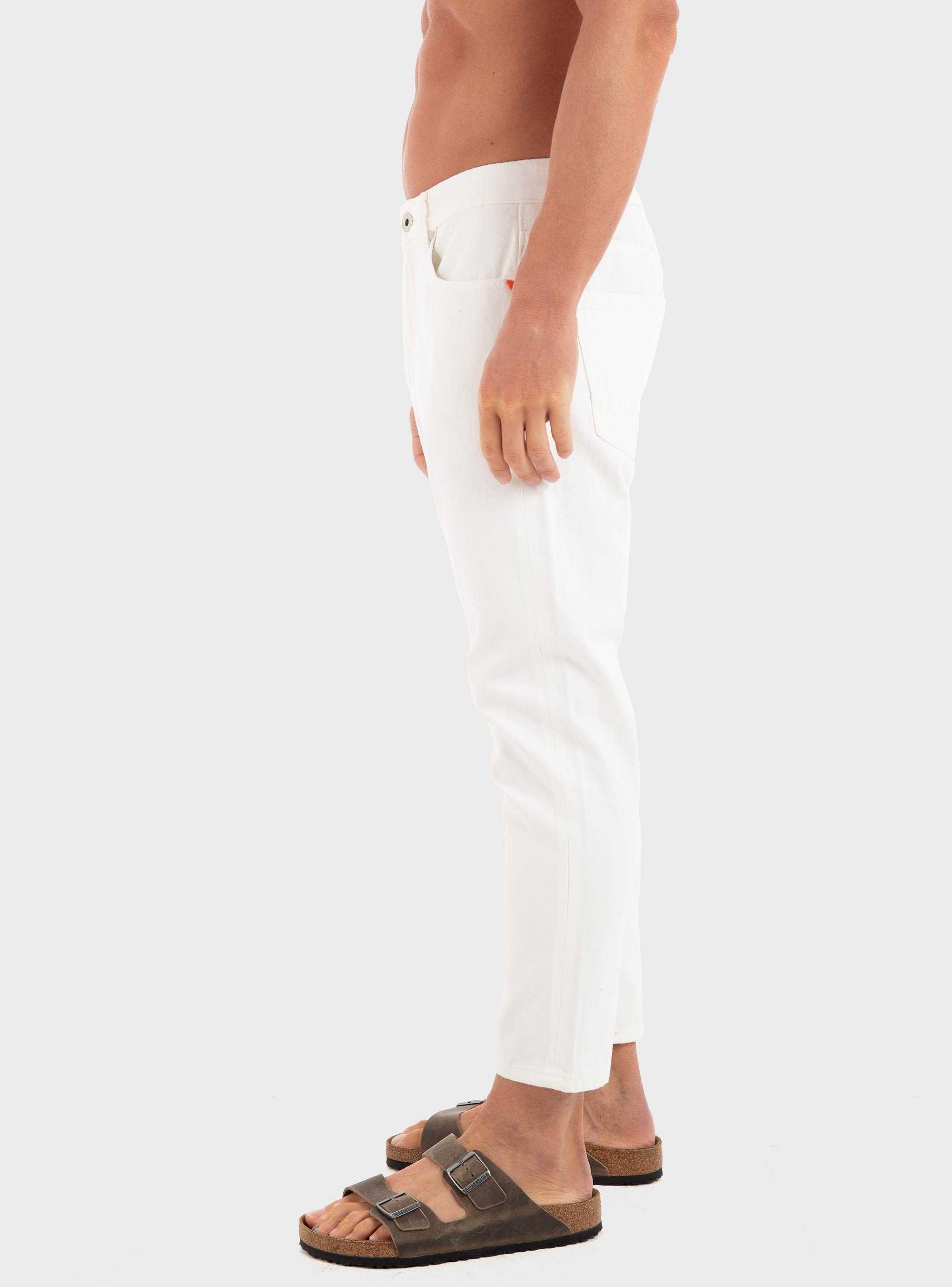 Gianni Lupo Tapered Fit Jeans - White