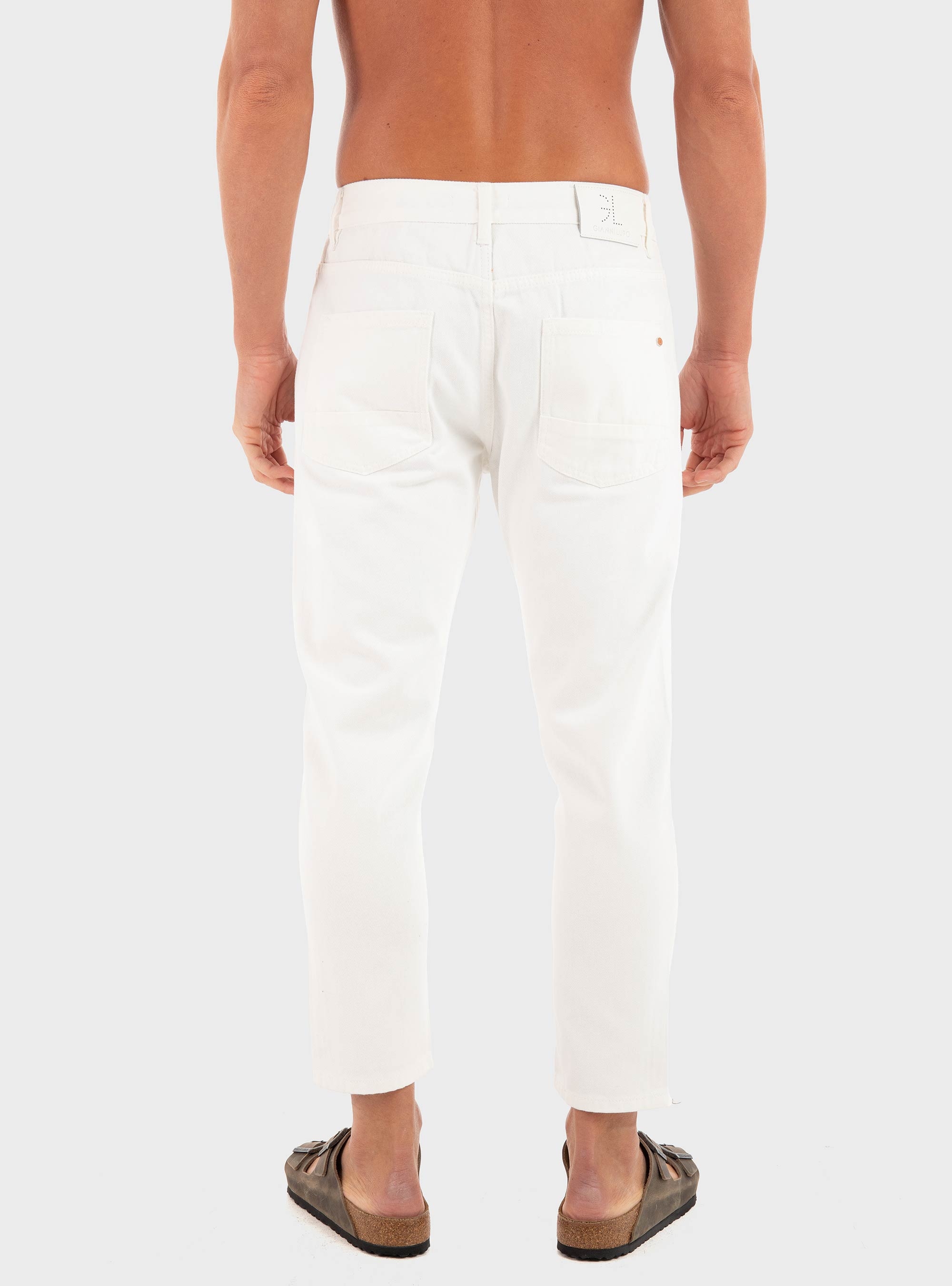 Gianni Lupo Tapered Fit Jeans - White