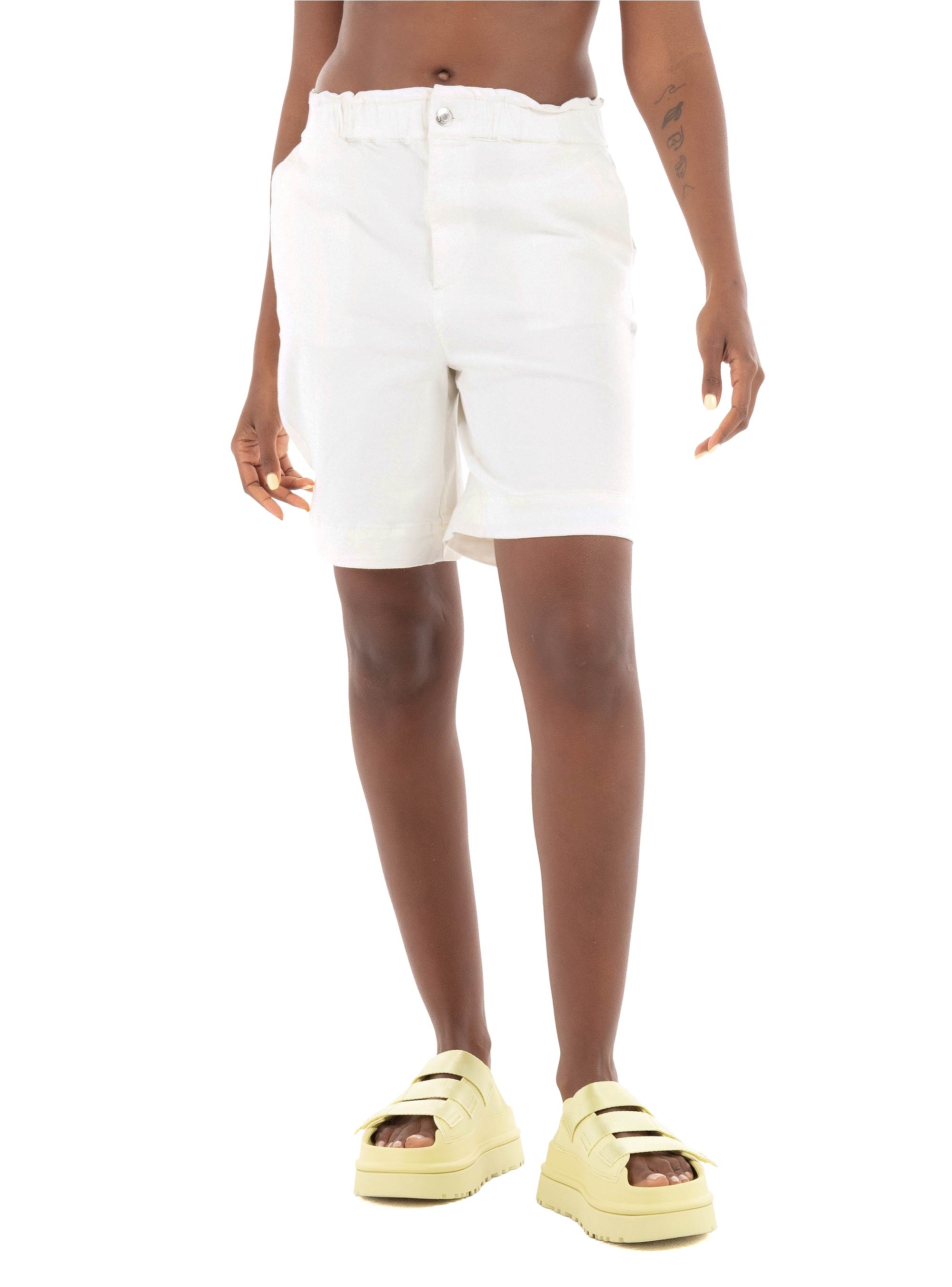 Vero Moda Wild High Rise Paperbag Shorts - Off White