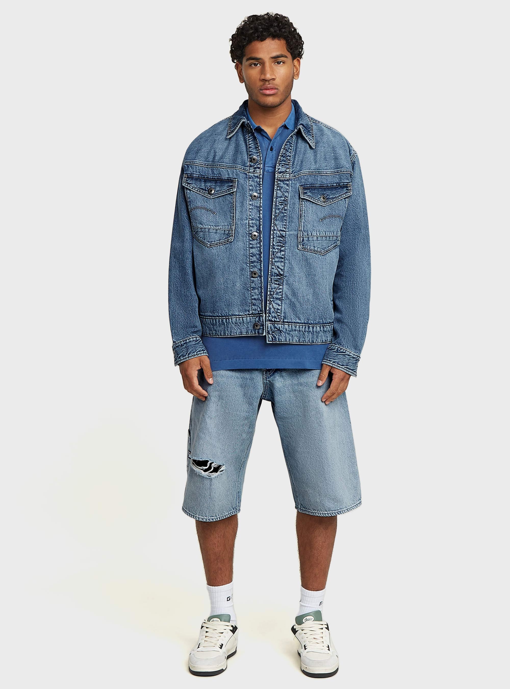G-Star Bam Logger Shorts - Light Aged Denim