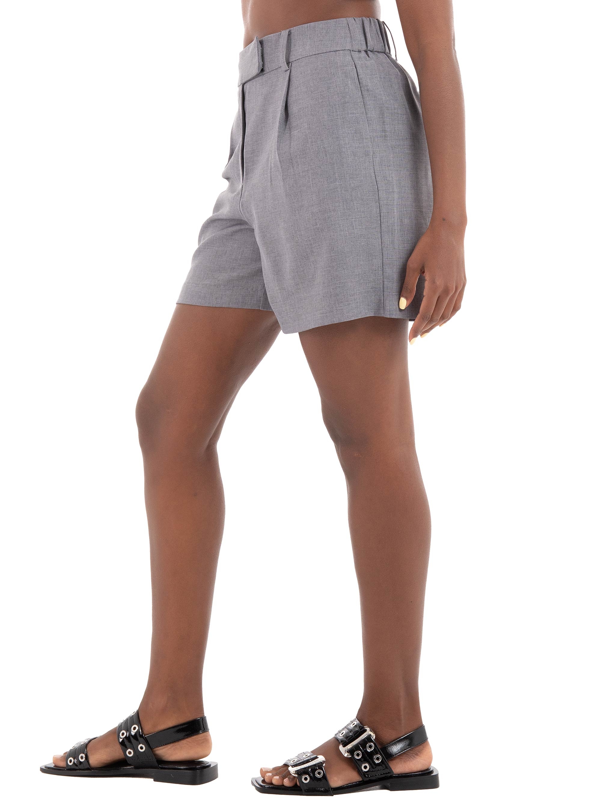 Only Linda High Waist Shorts - Medium Grey Melange