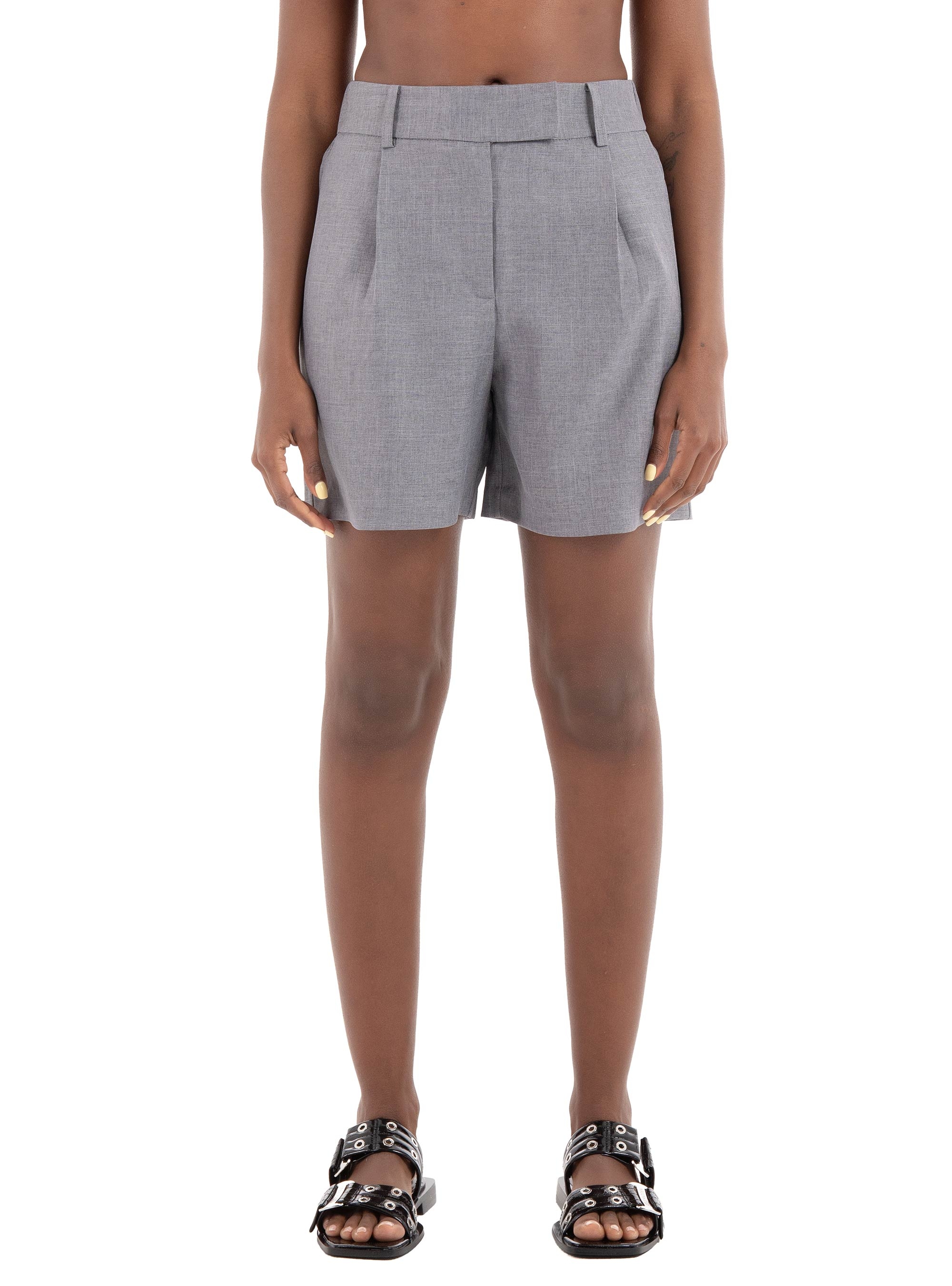 Only Linda High Waist Shorts - Medium Grey Melange