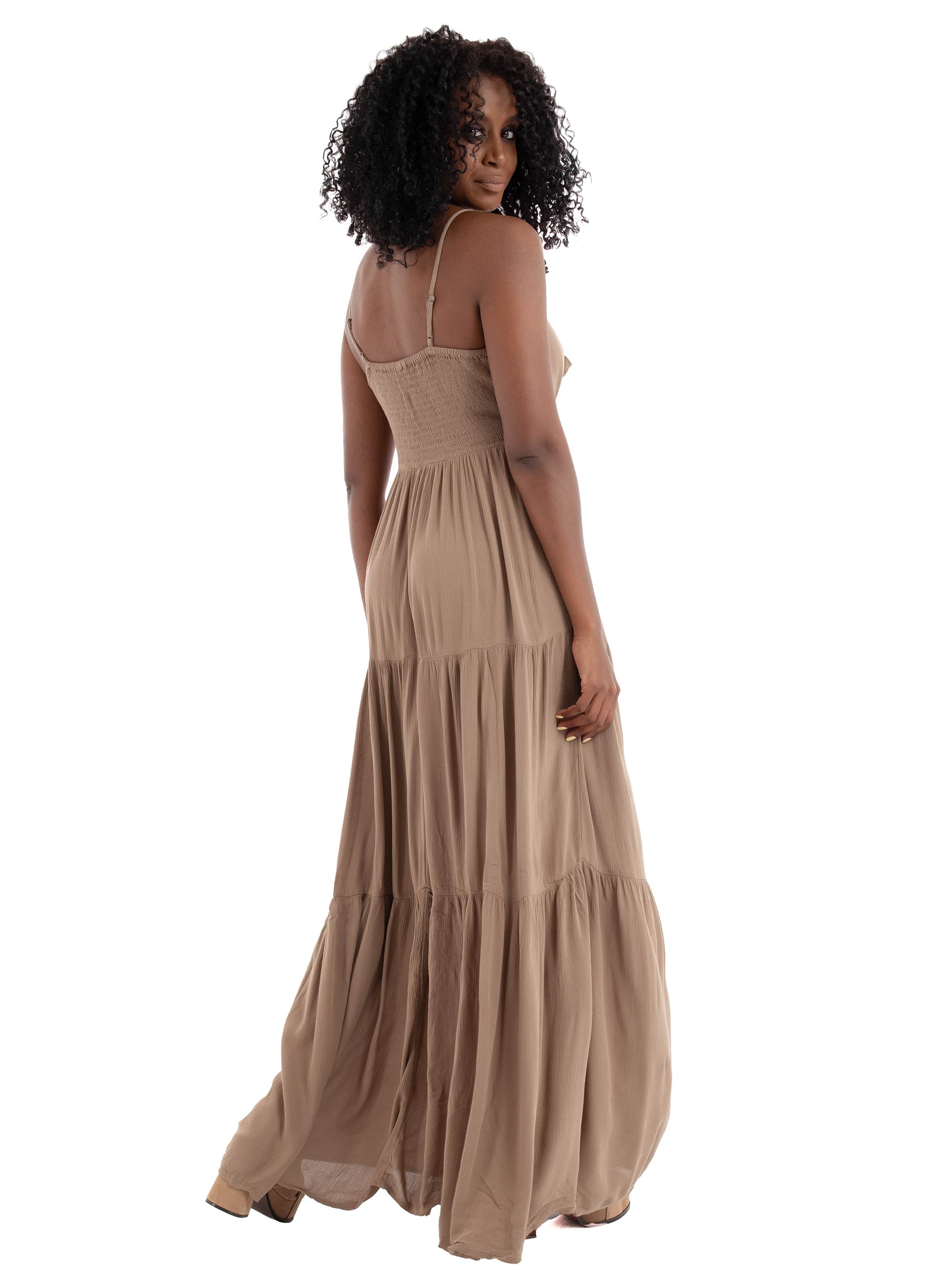 Only Chiara Knot Long Dress - Light Brown
