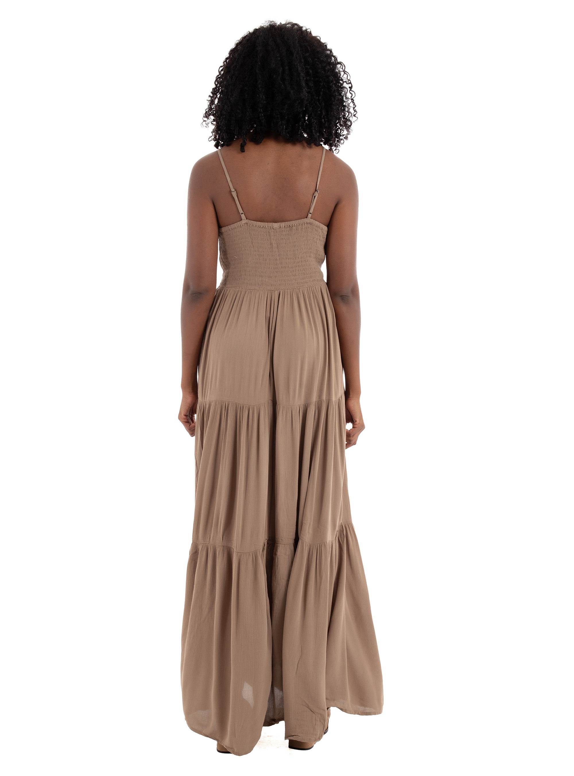 Only Chiara Knot Long Dress - Light Brown