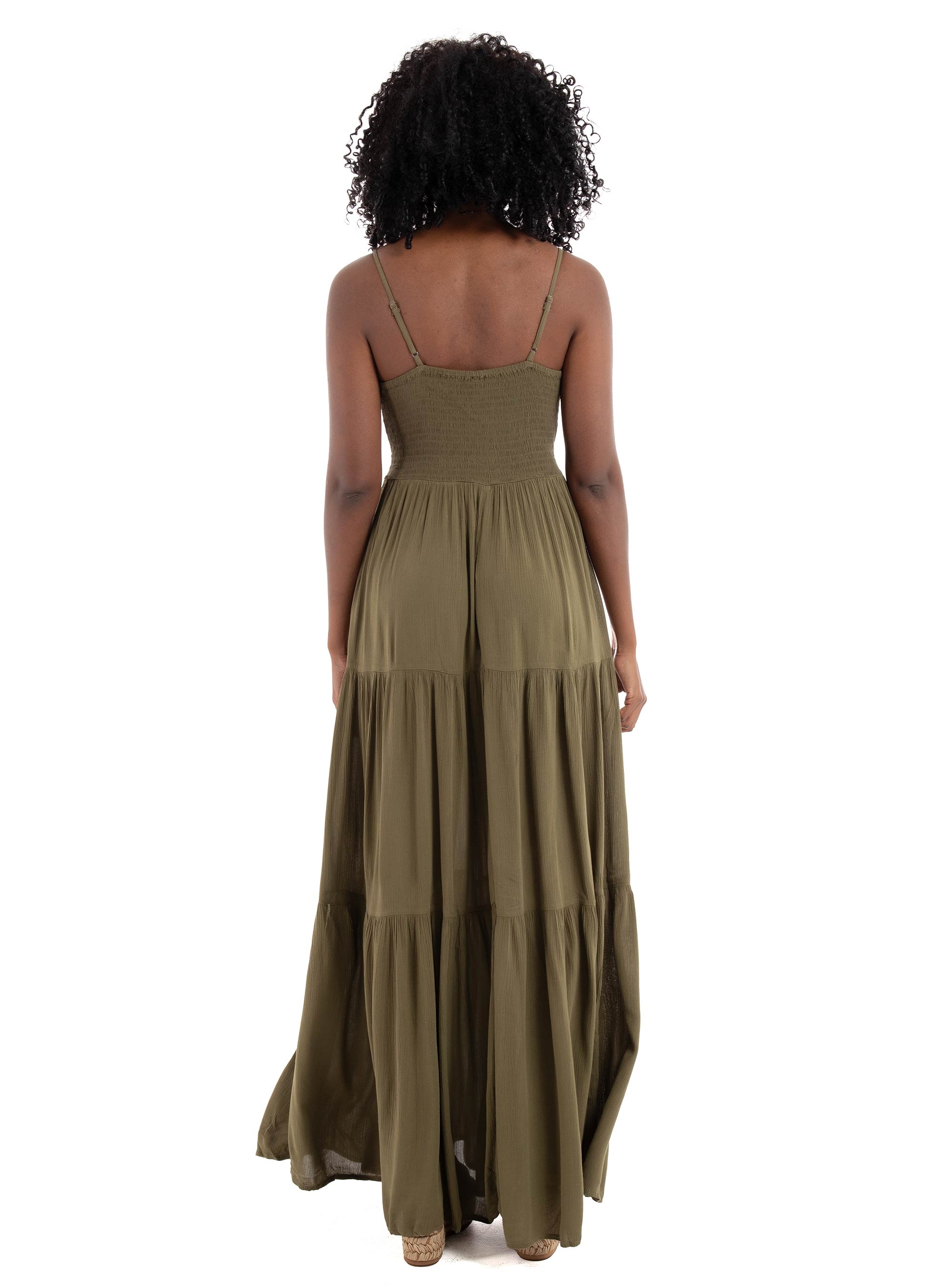 Only Chiara Knot Long Dress - Olive 