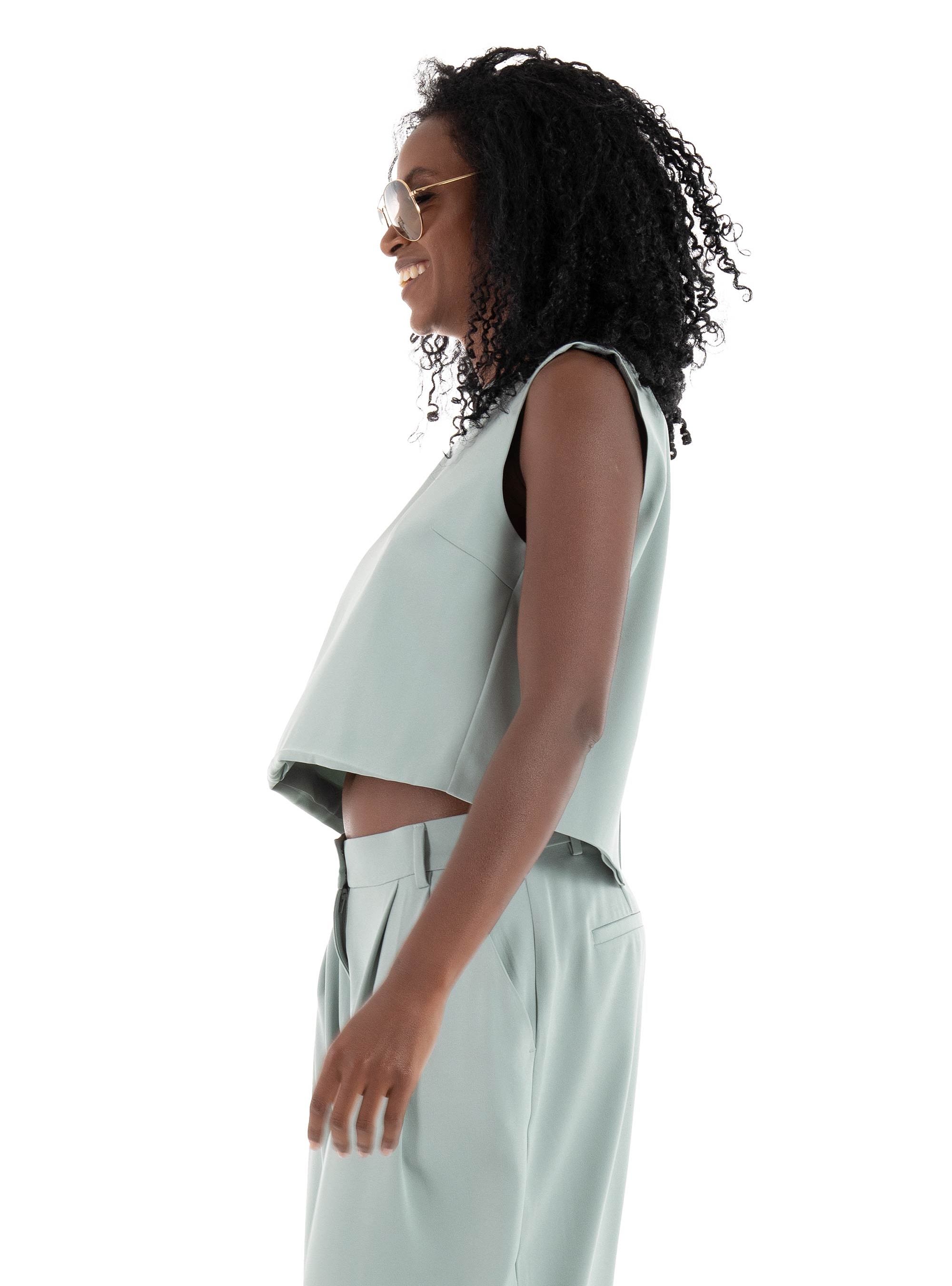 Only Marie Crop Top - Light Aquamarine