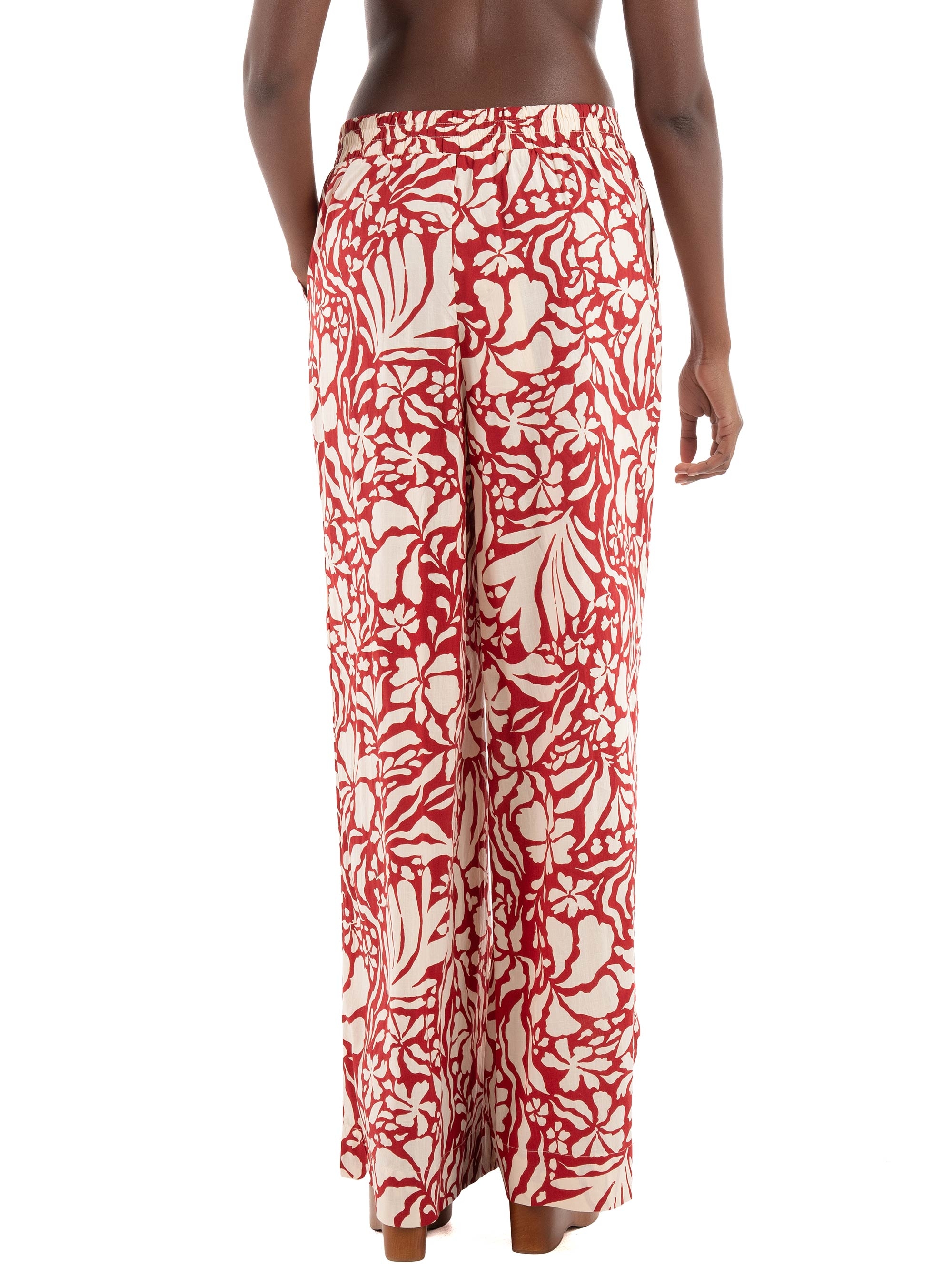 Only Kaleen High Waist Pull-Up Pants - Red
