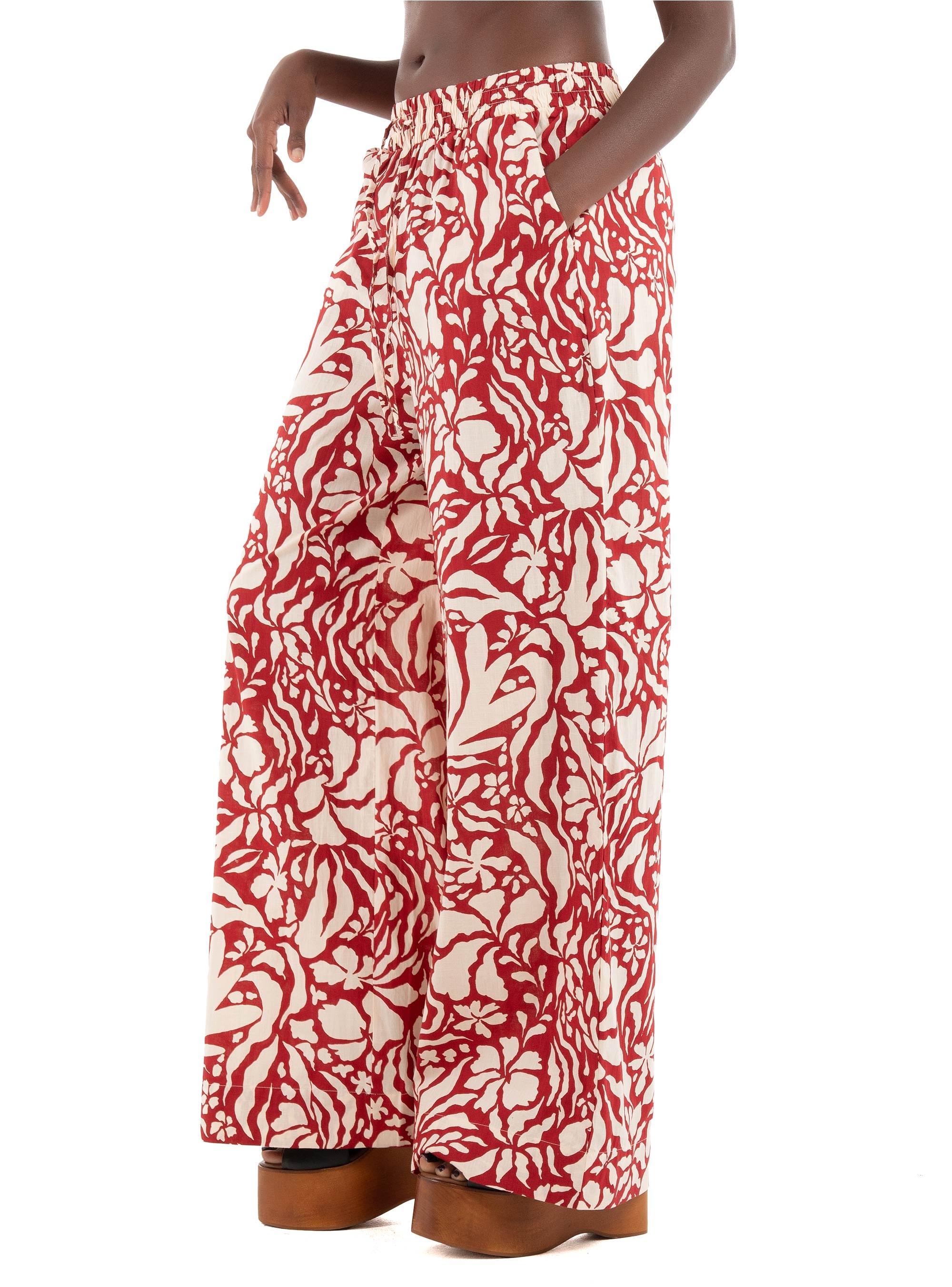 Only Kaleen High Waist Pull-Up Pants - Red