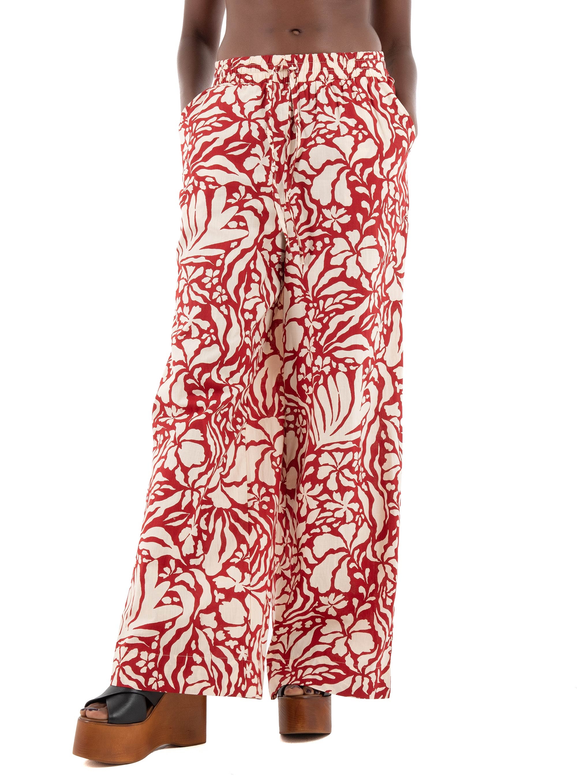 Only Kaleen High Waist Pull-Up Pants - Red