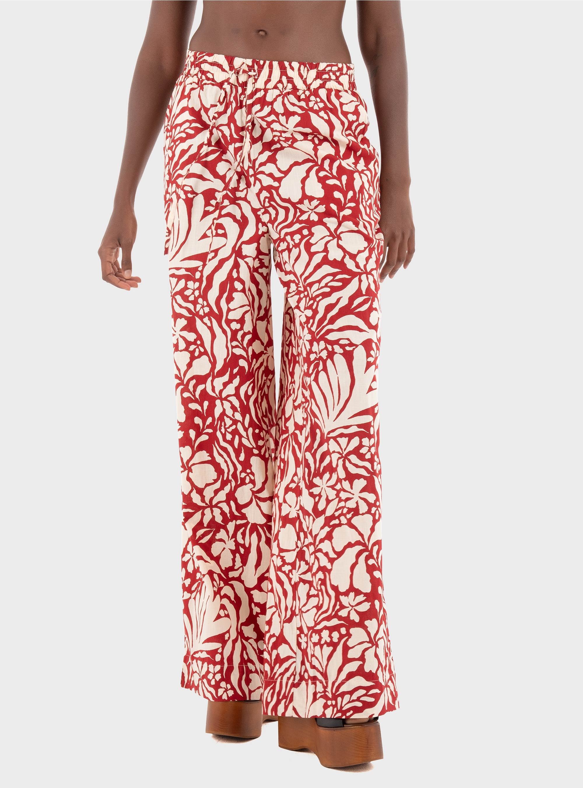 Only Kaleen High Waist Pull-Up Pants - Red