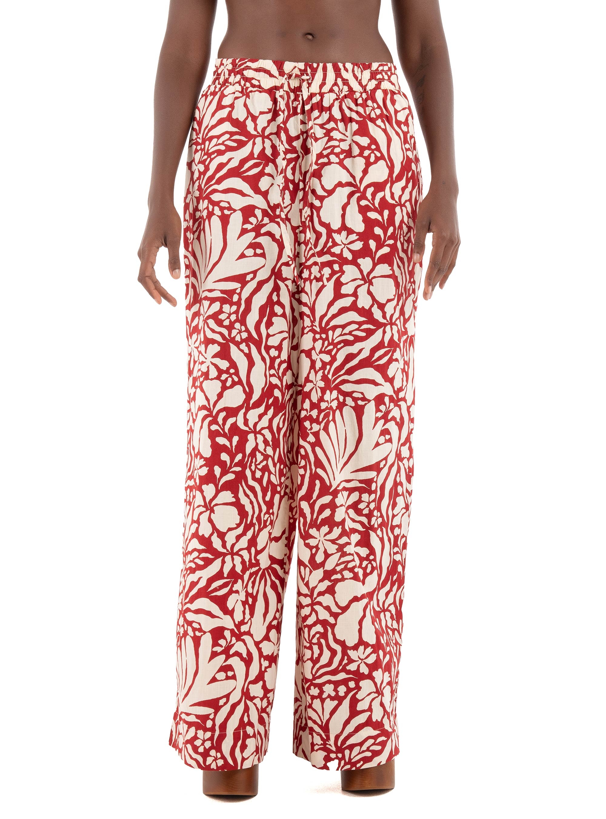 Only Kaleen High Waist Pull-Up Pants - Red