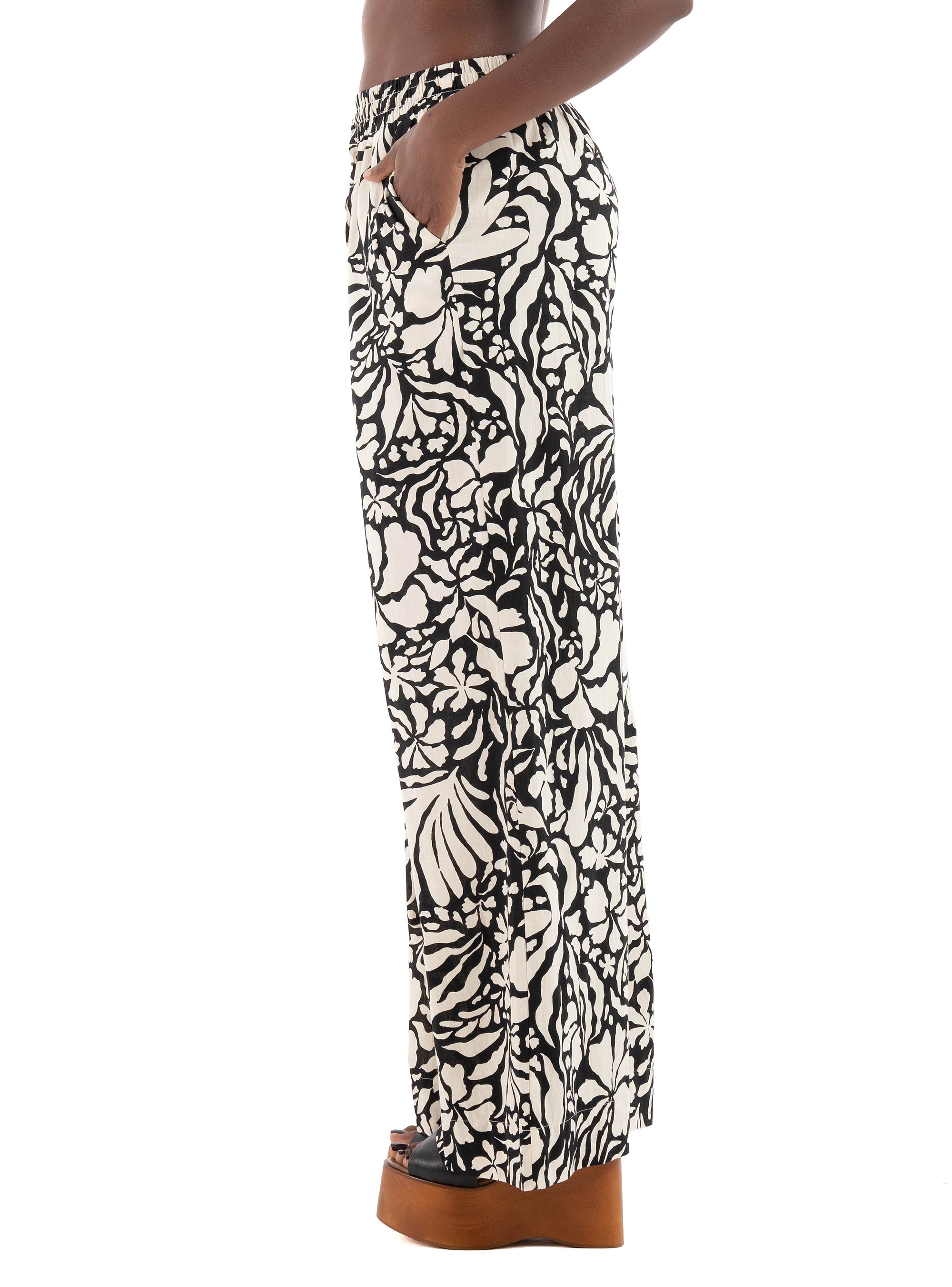 Only Kaleen High Waist Pull-Up Pants - Black